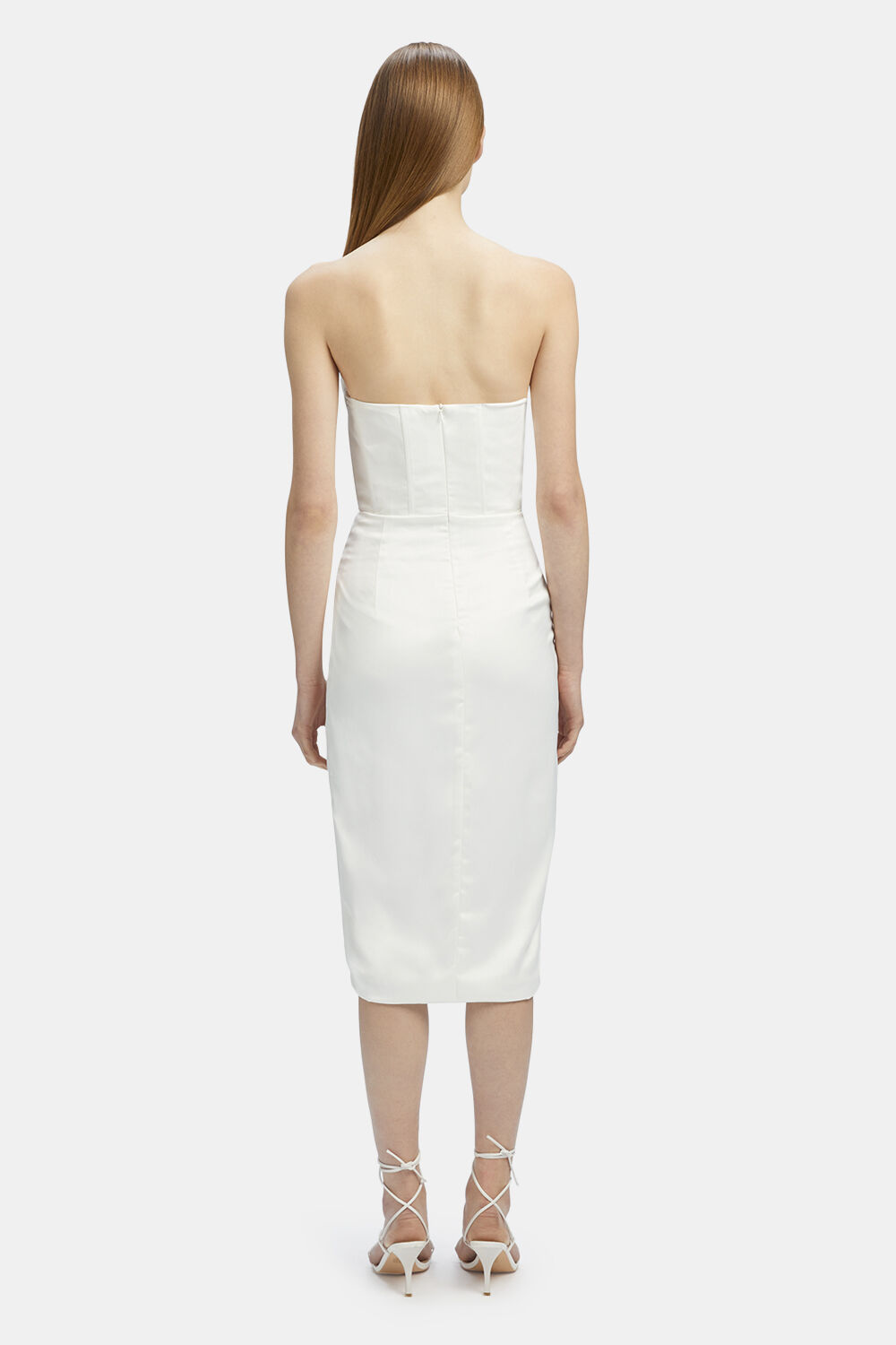 JAMILA CORSET DRESS in colour BRIGHT WHITE