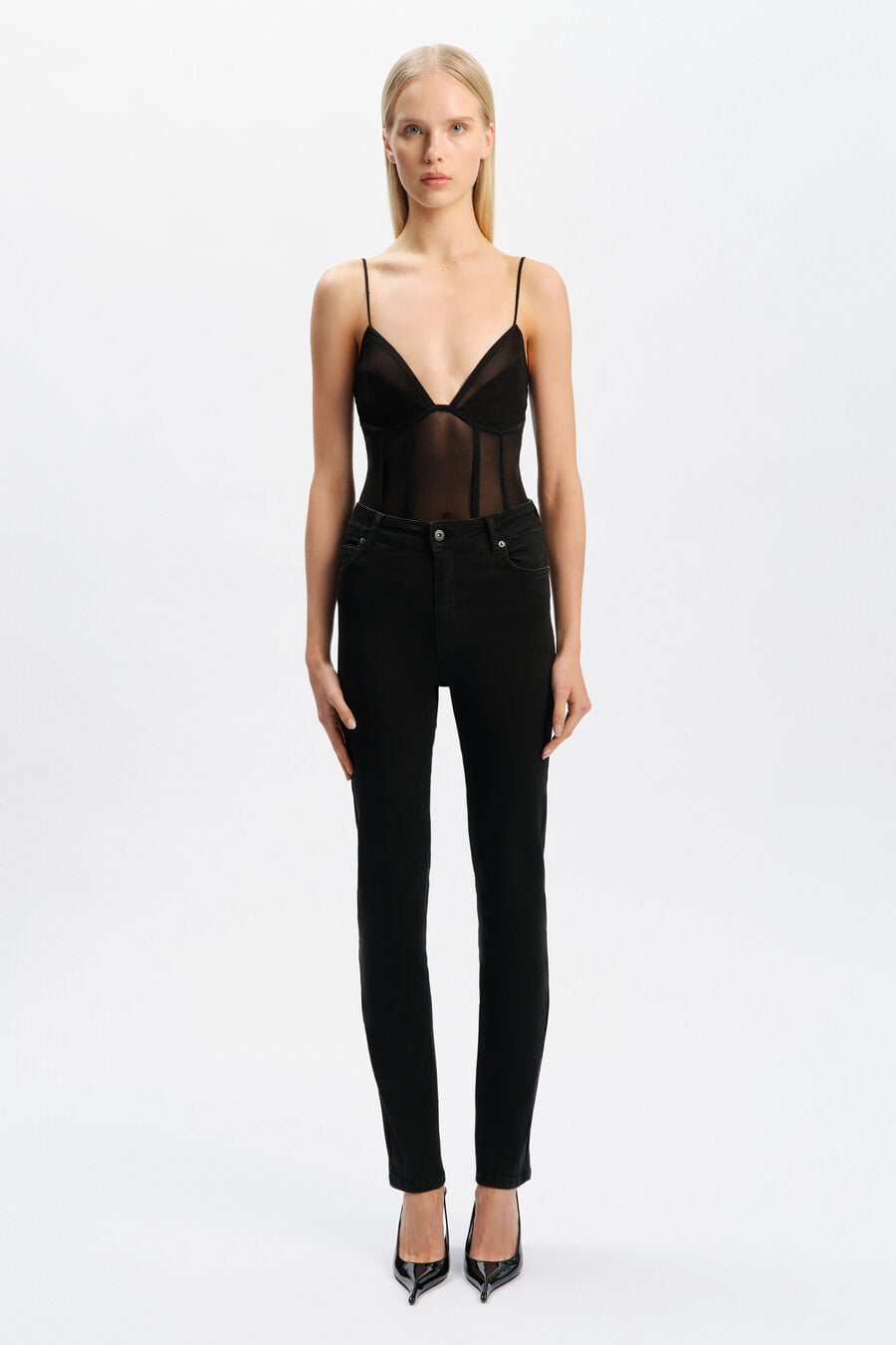 030 High Rise Straight Leg Stretch Jean