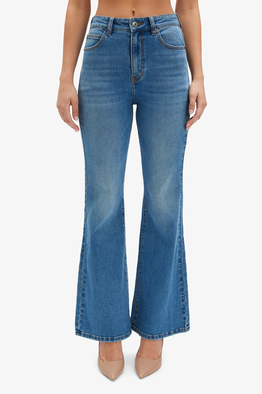 ASHLYNN HI BOOT LEG JEAN in colour DARK DENIM
