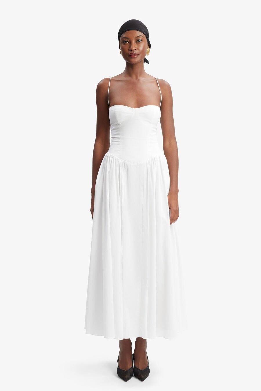 ESTIE COTTON MAXI DRESS in colour Orchid White