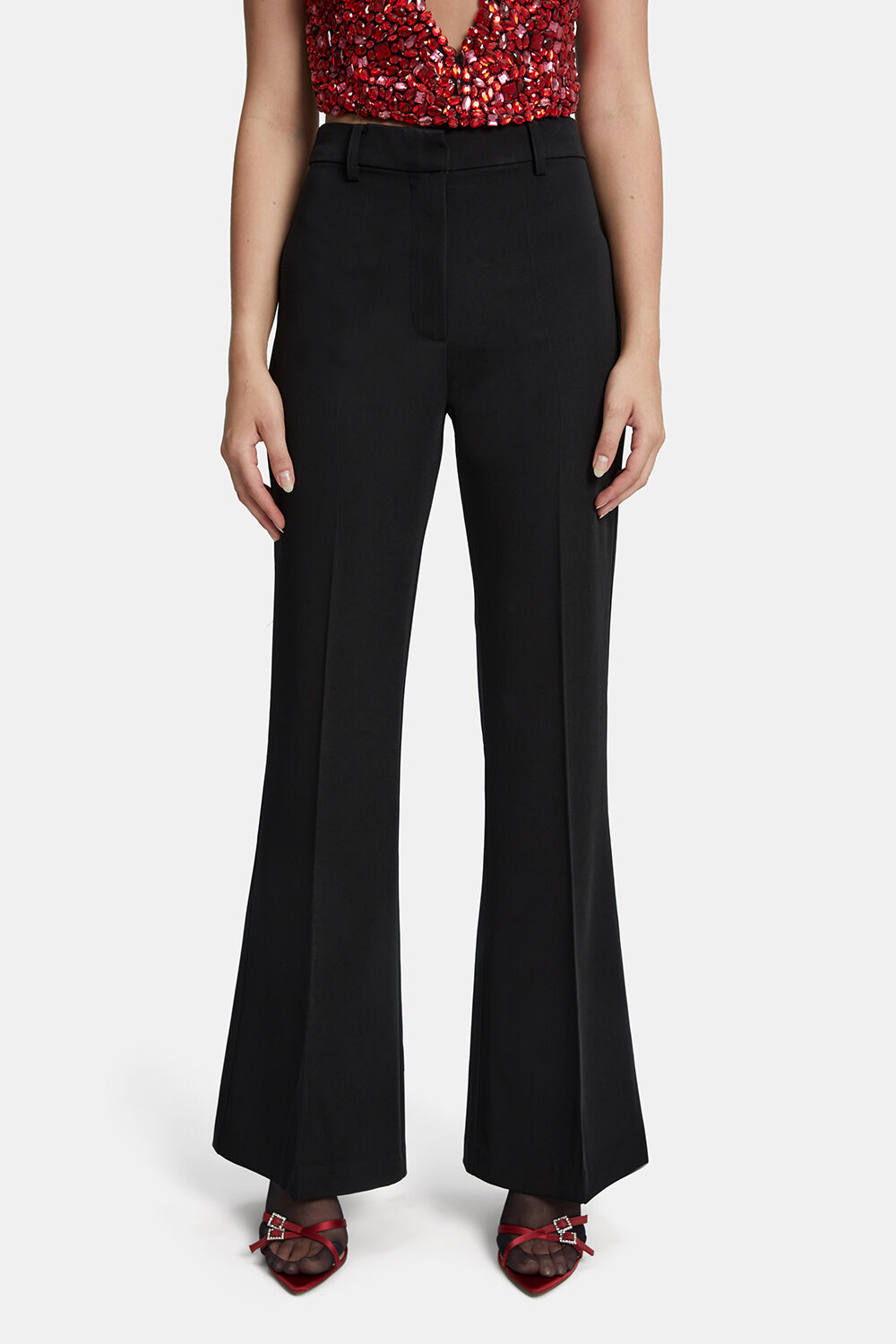 Halifax Slim Flare Pant in Black | Bardot