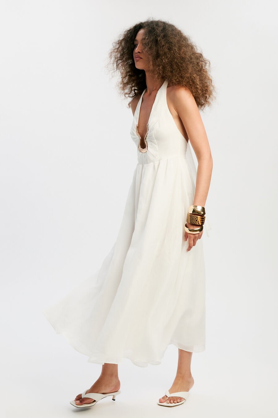 Cavarly Ramie Halter Dress