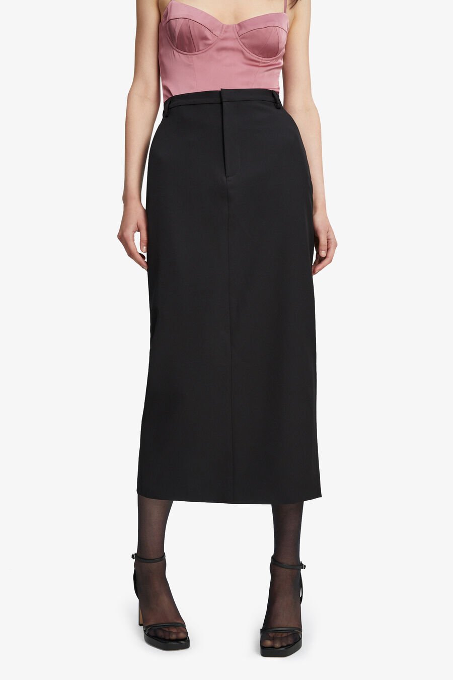TAILORED MIDI SKIRT in colour BLACK