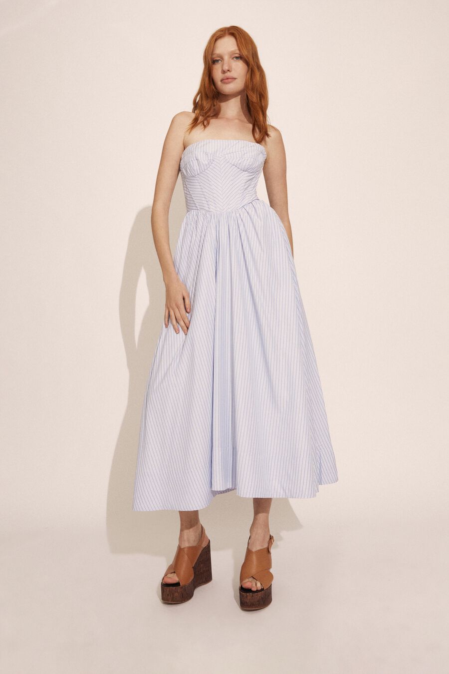 Lola Corset Stripe Midi Dress