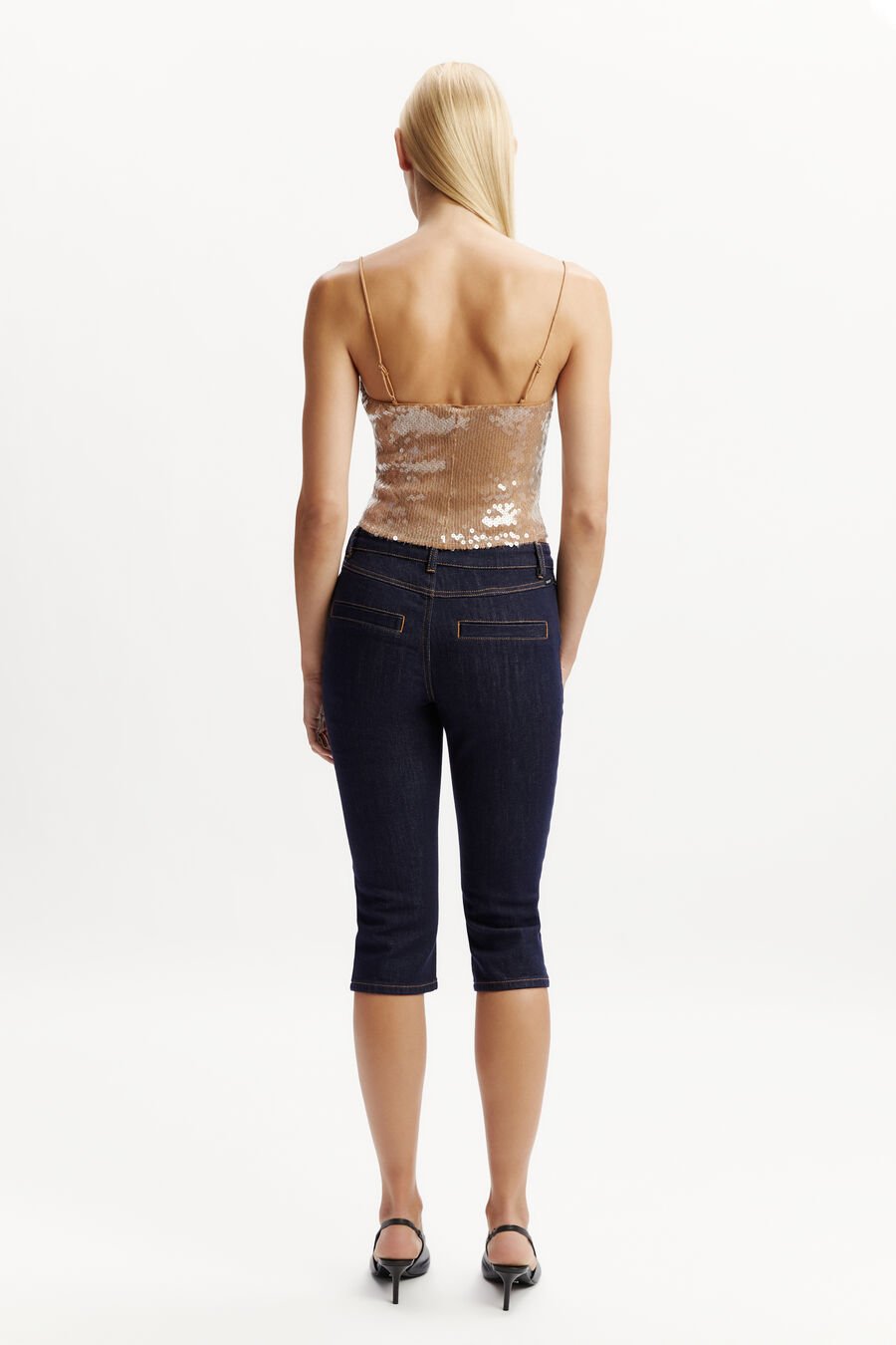 RAMIRA SEQUIN CAMI in colour NUDE