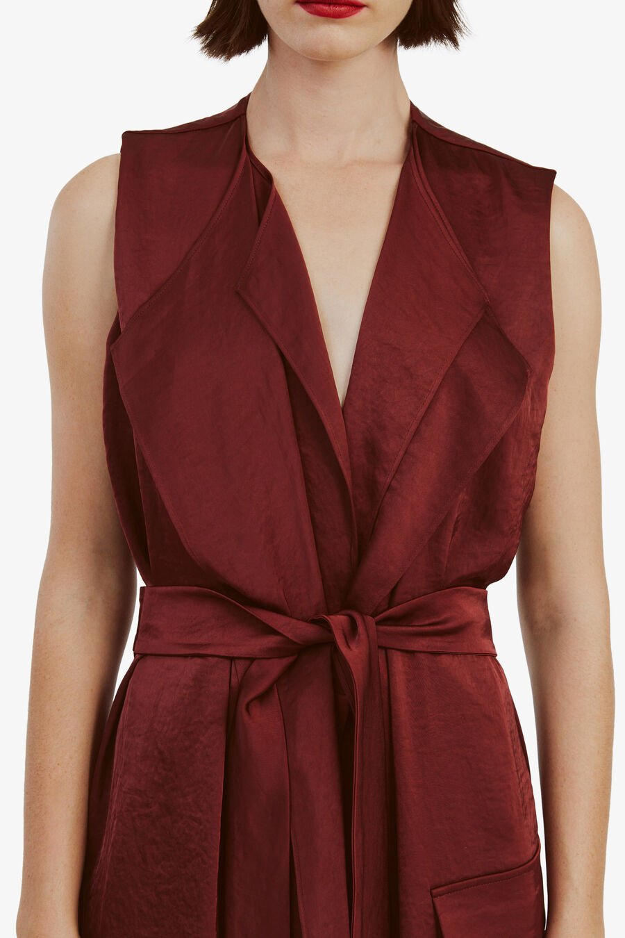 LANZA MIDI DRESS in colour BURGUNDY