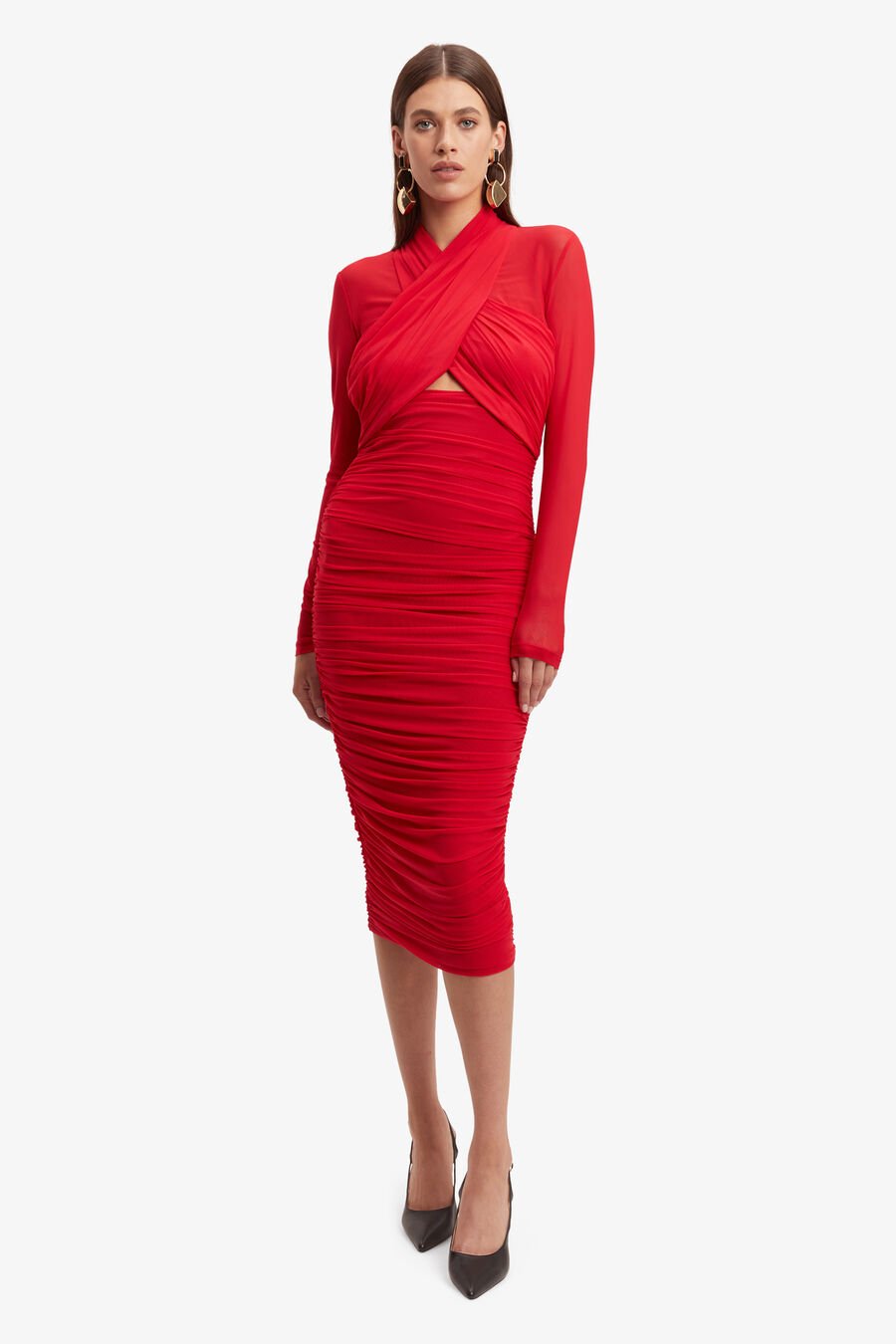 ALIYAH DRESS in colour FIRE RED