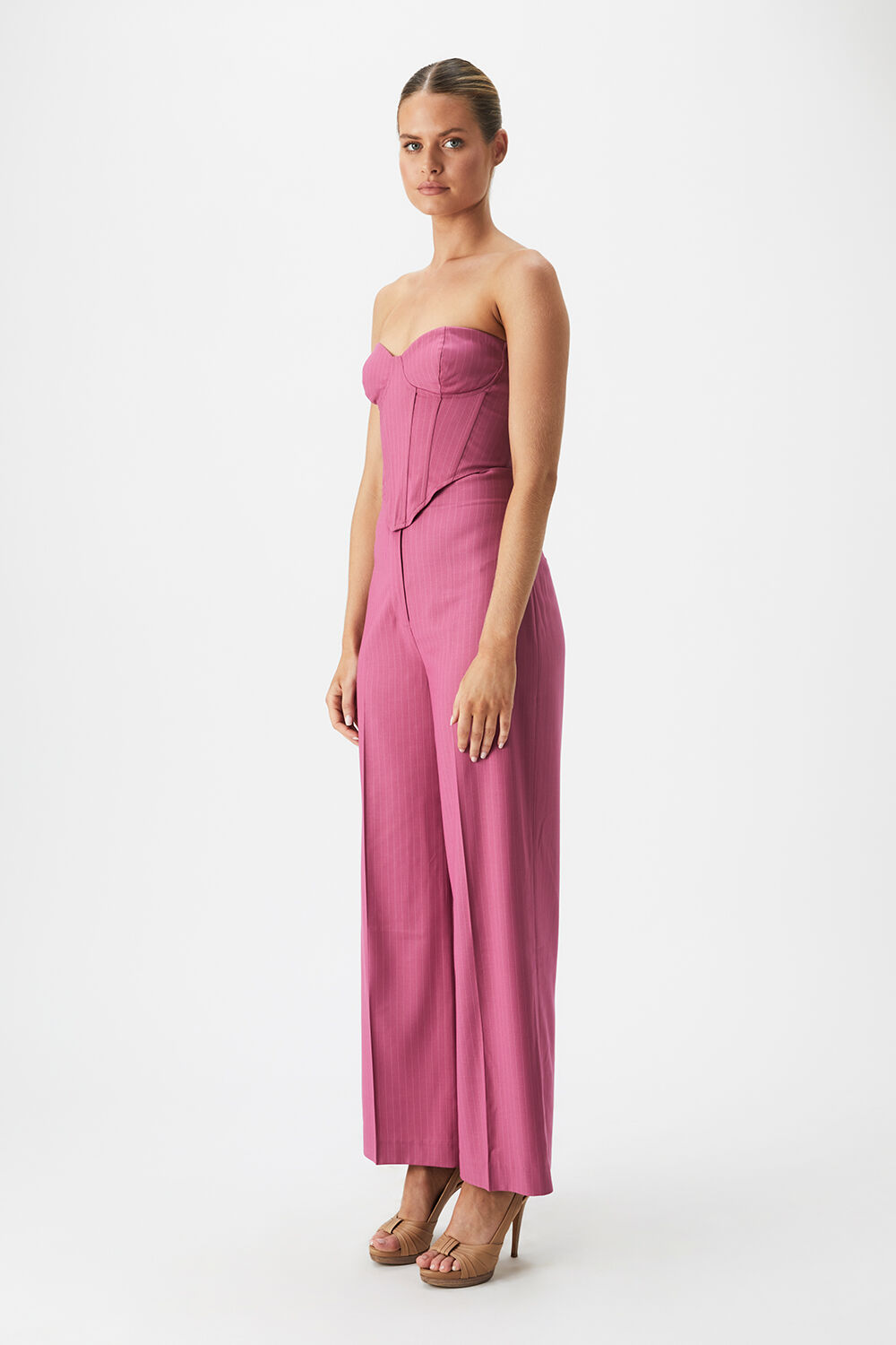 PIN STRIPE BUSTIER in colour WILD ORCHID