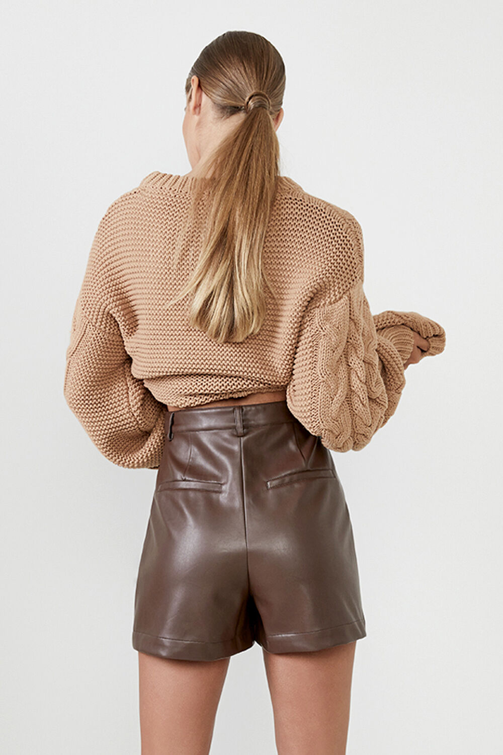 Leather sale shorts bardot