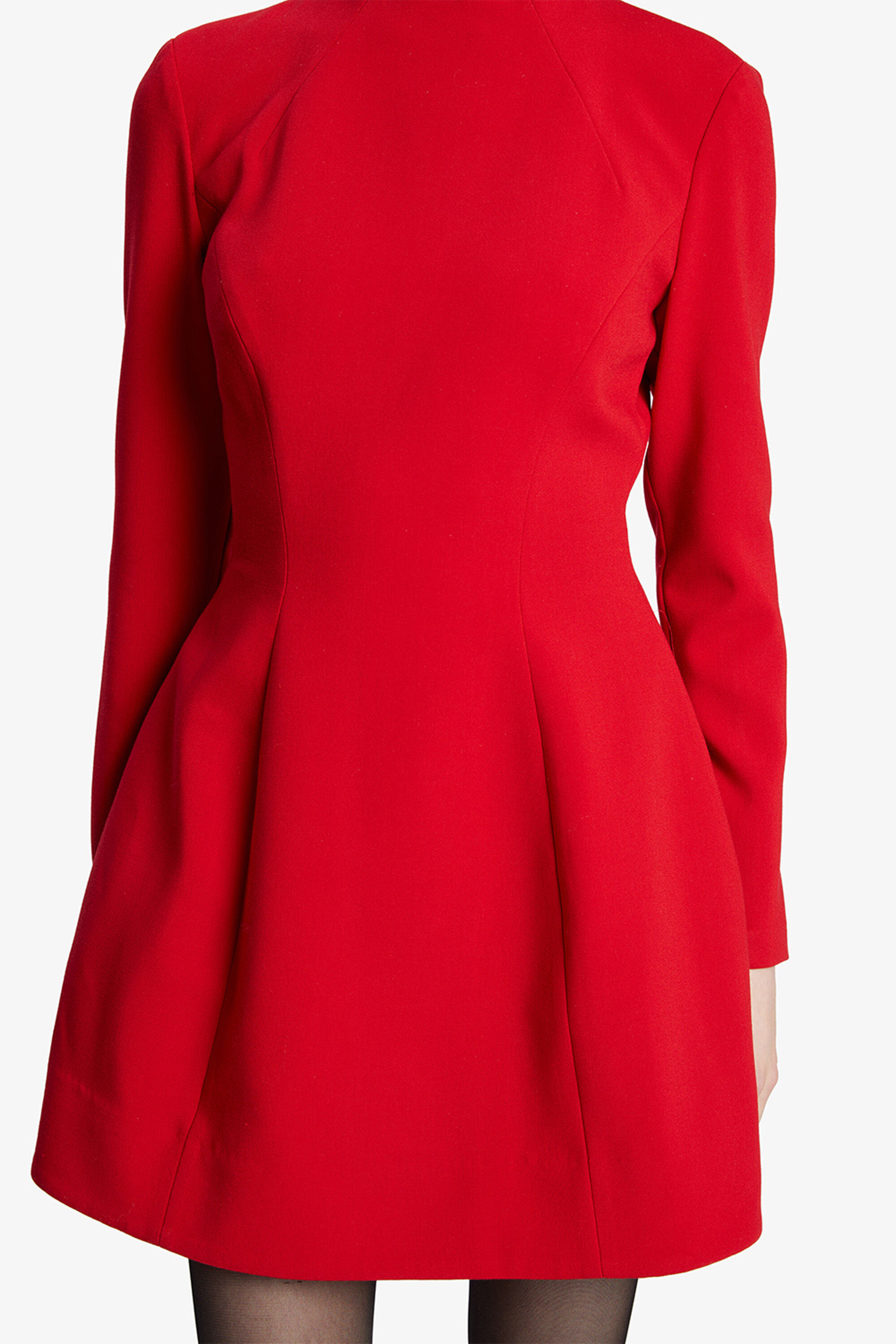 Red long sleeve bardot dress top