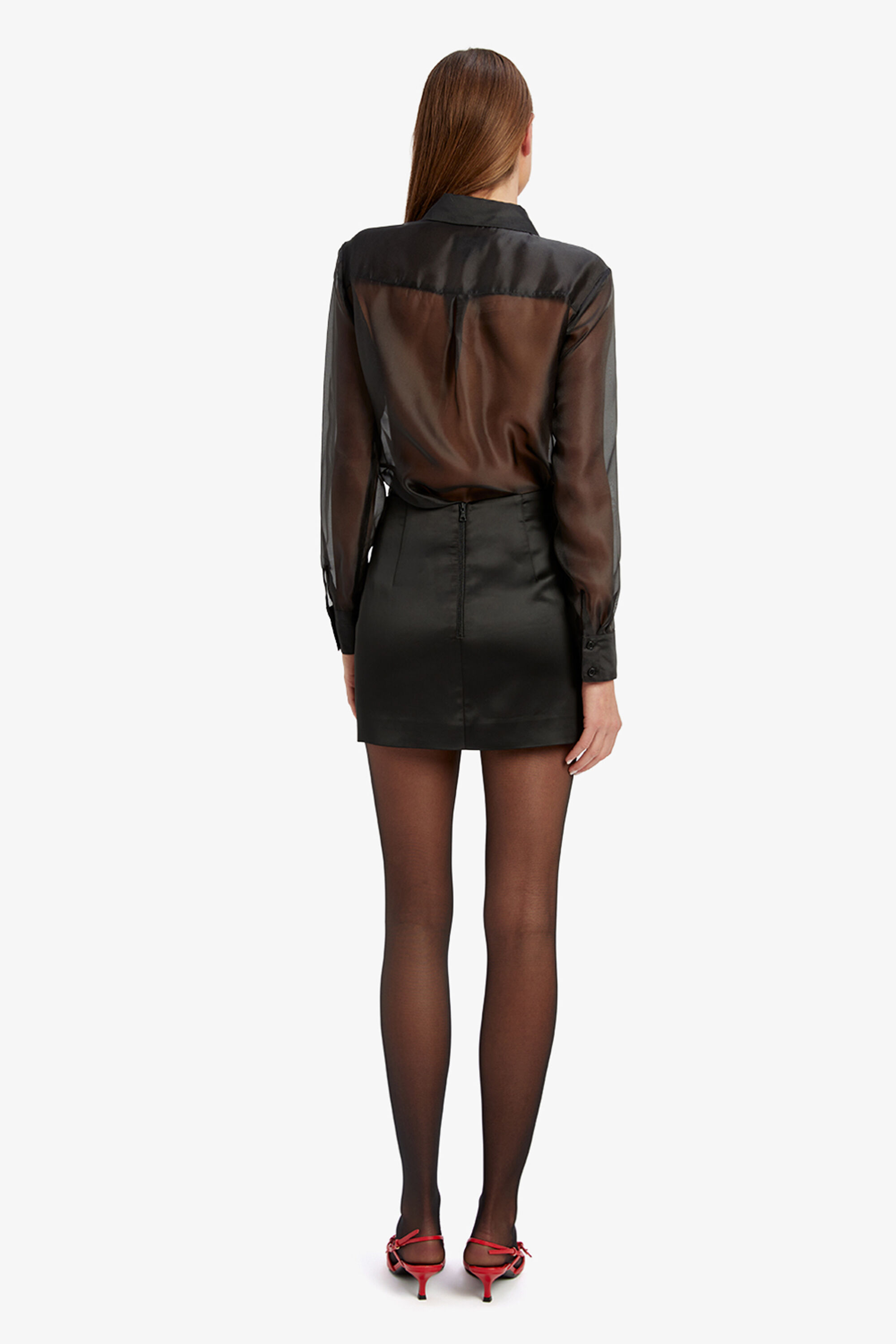 Black leather skirt bardot online