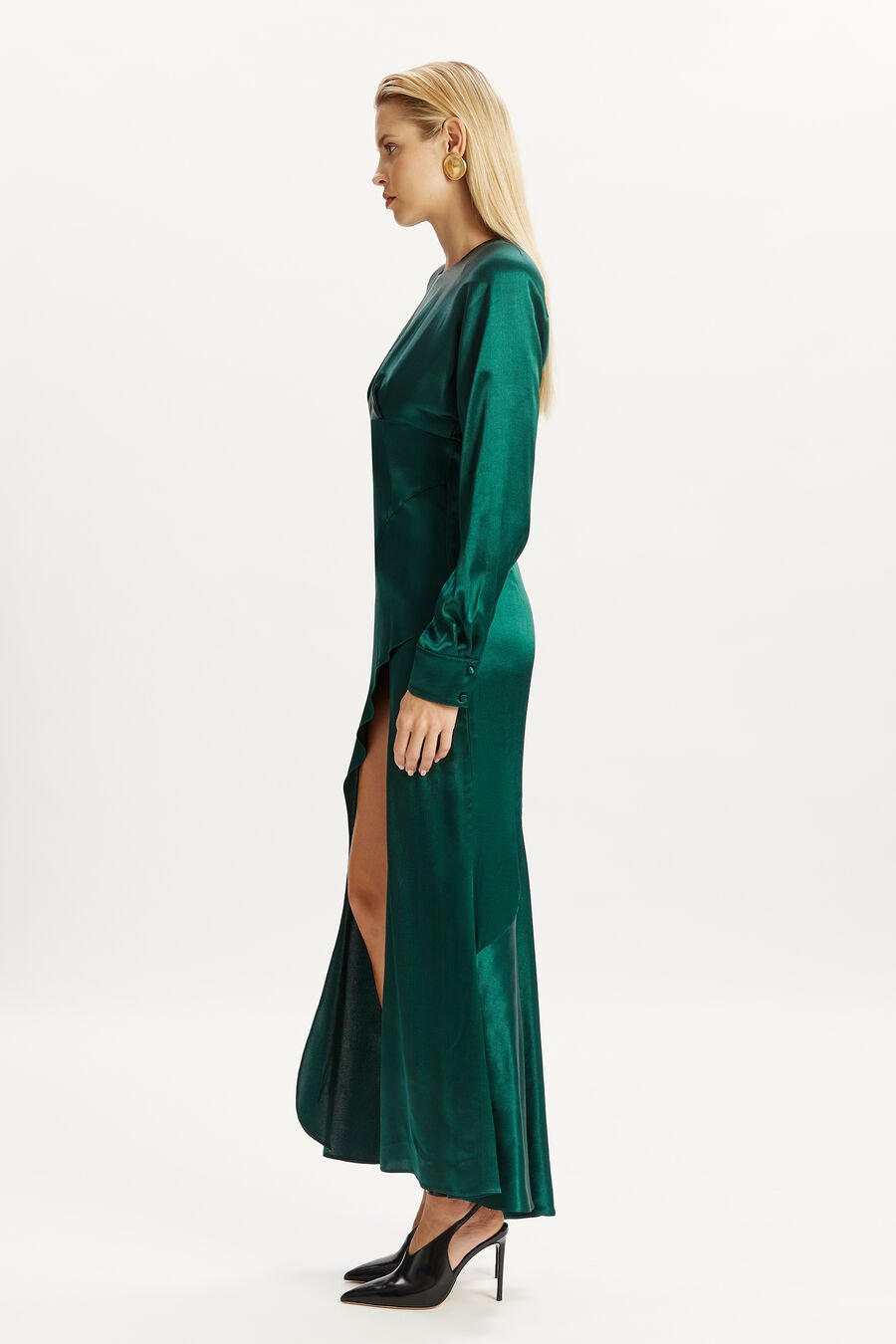 KARTIA LONG SLEEVE MAXI DRESS in colour EMERALD GR
