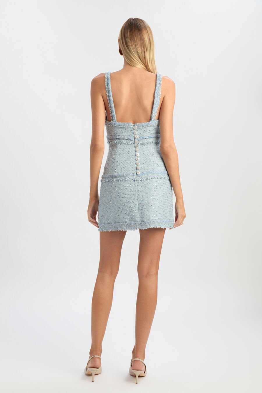 Elina Fringe Boucle Mini Dress