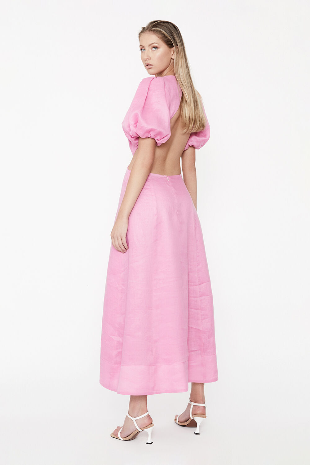 MALINA MIDI DRESS in colour FUCHSIA PURPLE