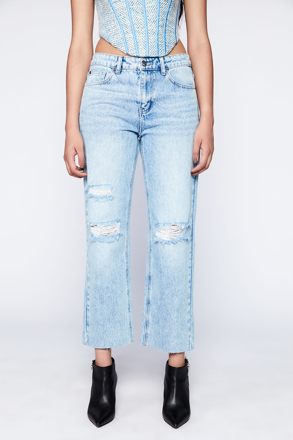 ESTHER MID RISE STRAIGHT JEAN in colour TRUE NAVY