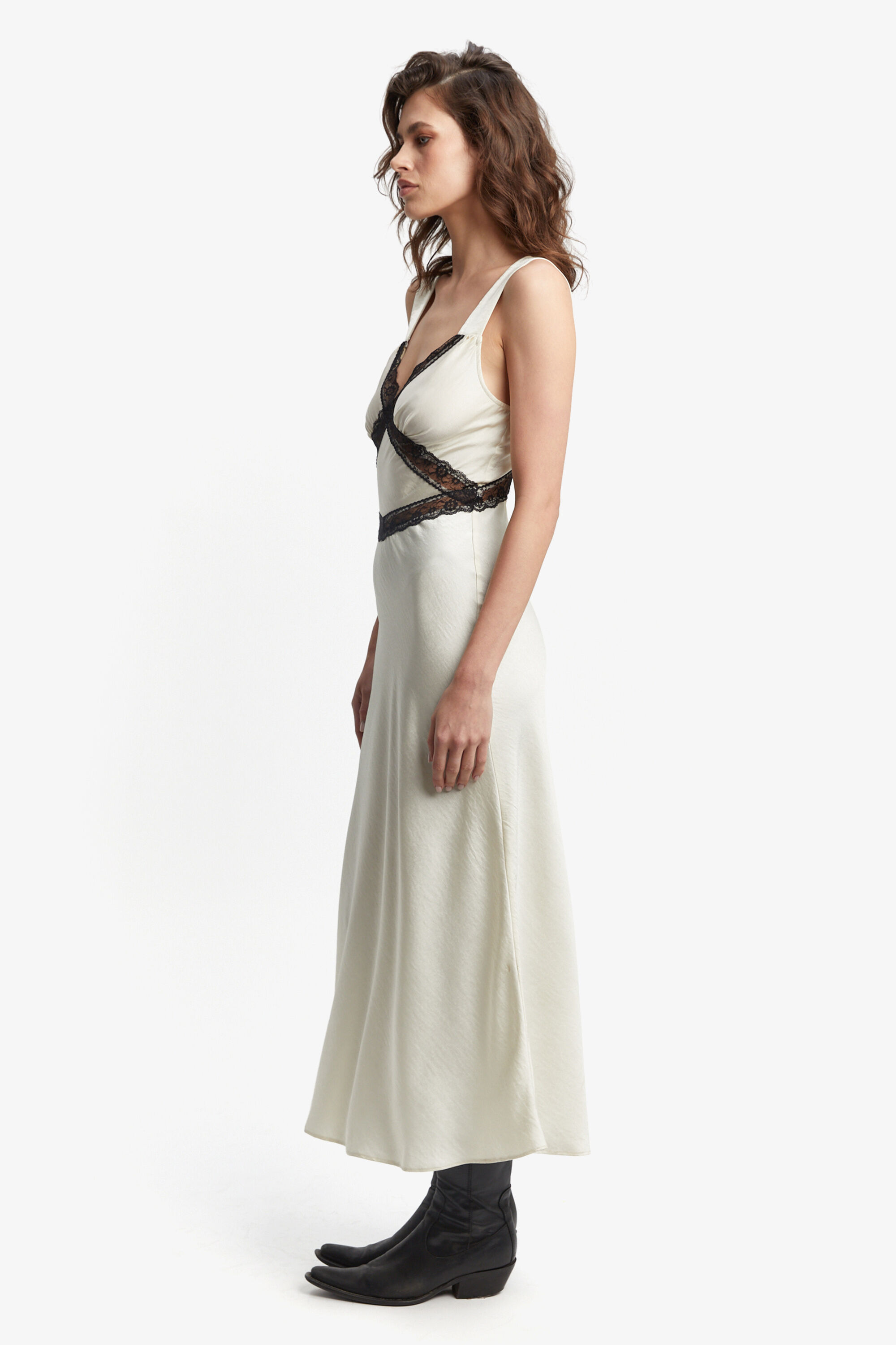 Emory Lace Slip Dress In Black/white | Bardot Emory Lace Slip Dress In Black/white | Bardot