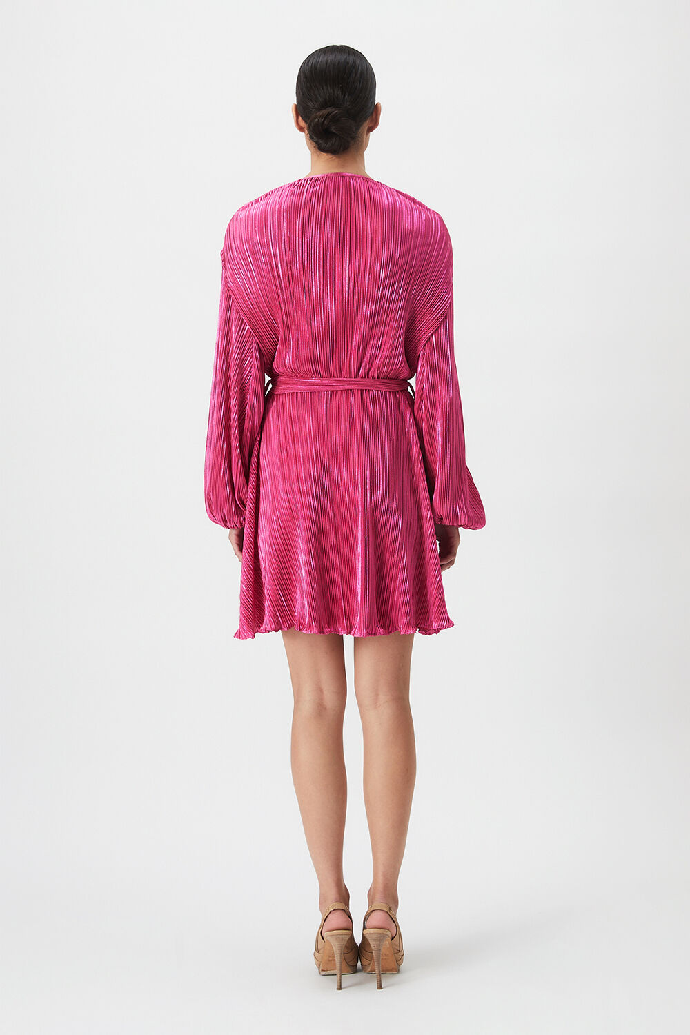 BELLISSA PLEAT DRESS in colour AZALEA PINK