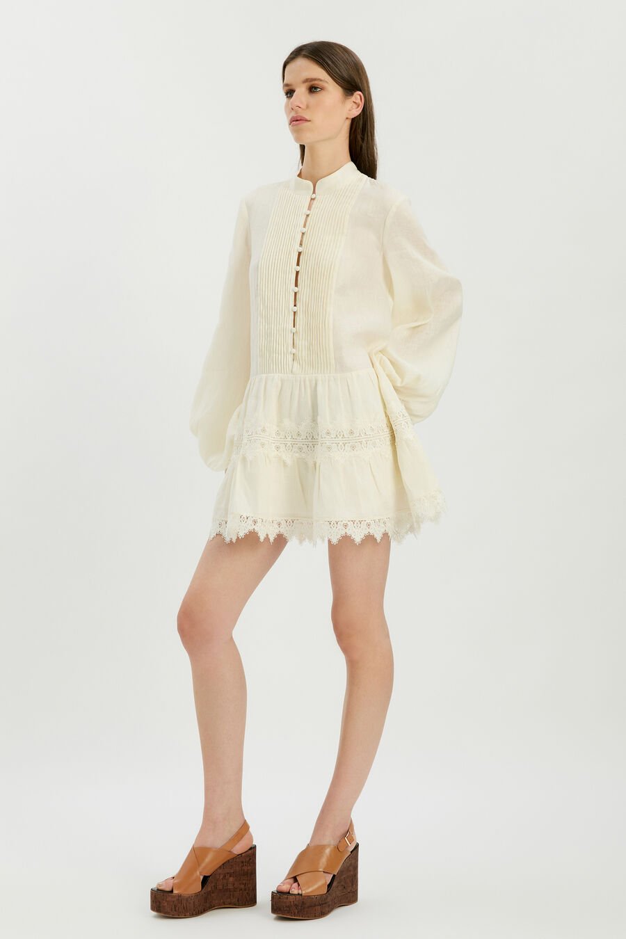 Antonia Lace Trim Mini Dress