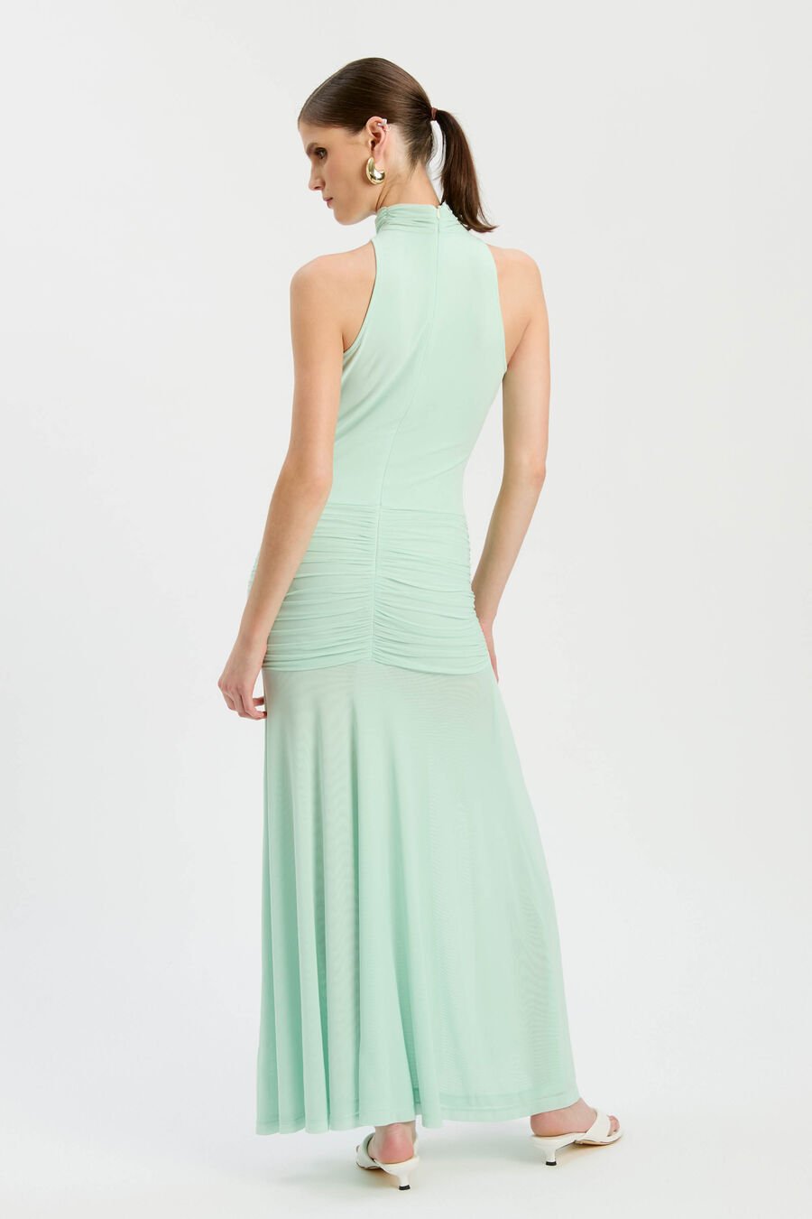 LEANNA MESH MIDI DRESS in colour Peppermint