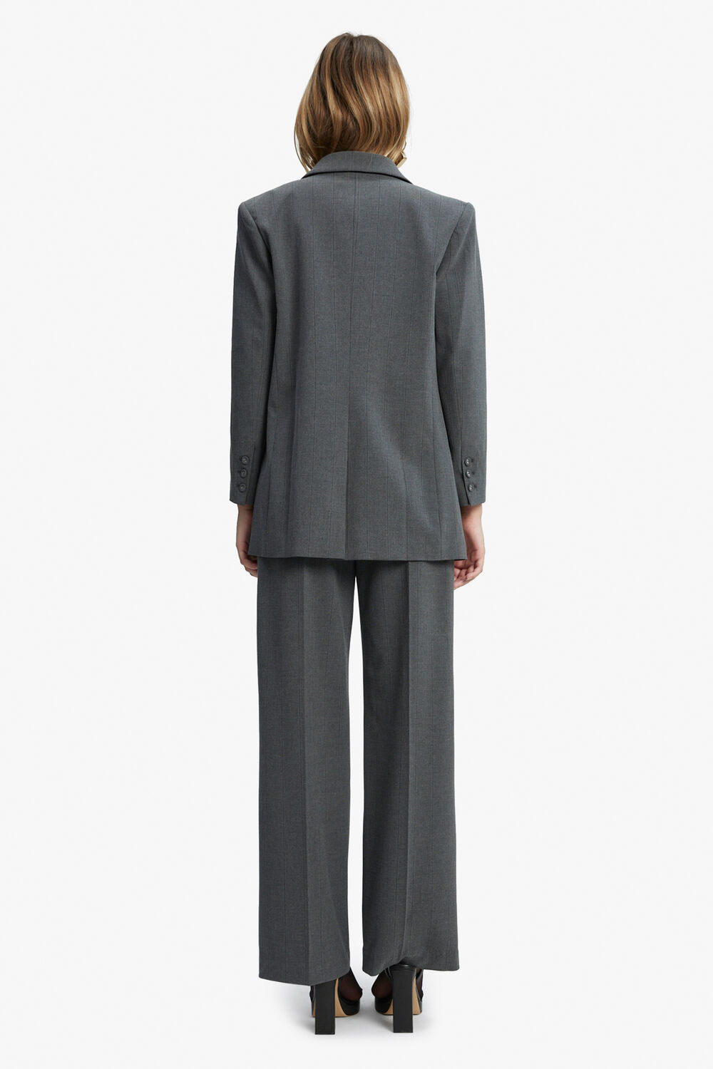 PIN STRIPE CLASSIC BLAZER in colour FROST GRAY