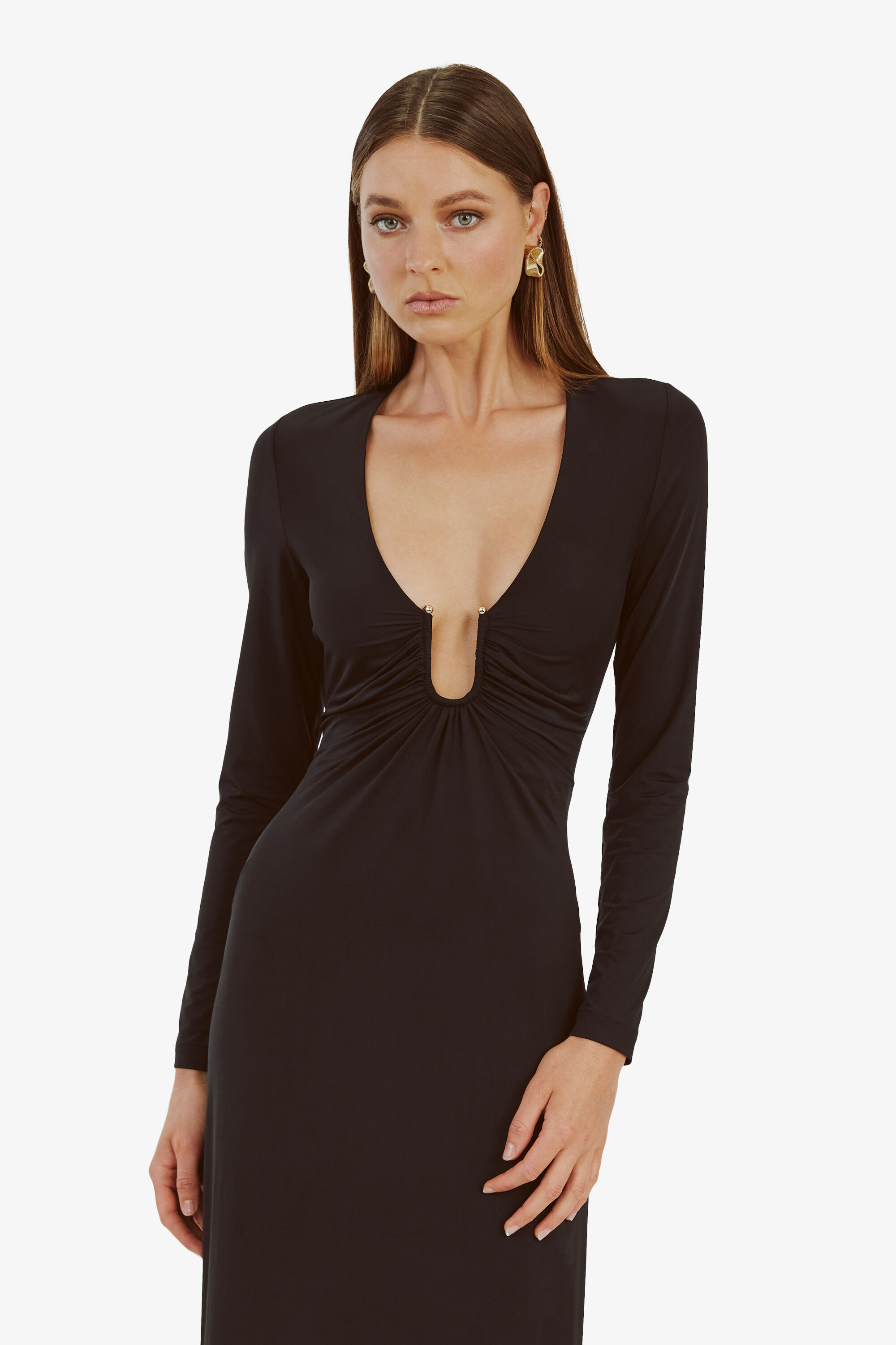 Remmy Maxi Dress In Black | Bardot