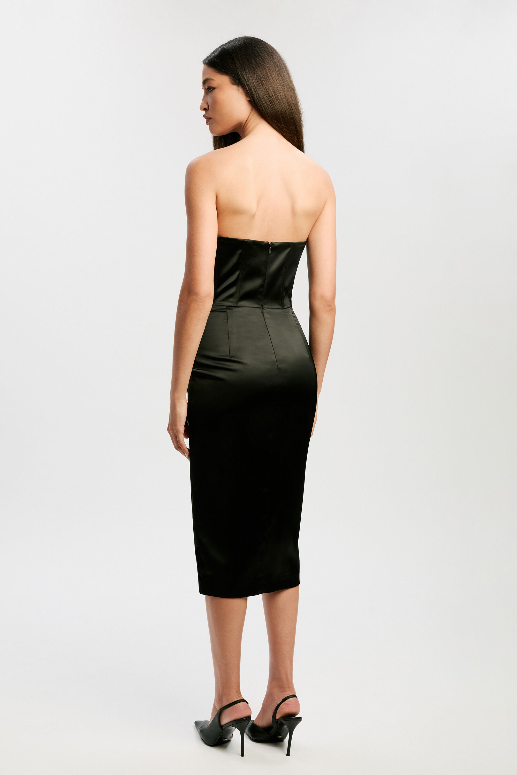 Jamila Corset Dress In Black | Bardot