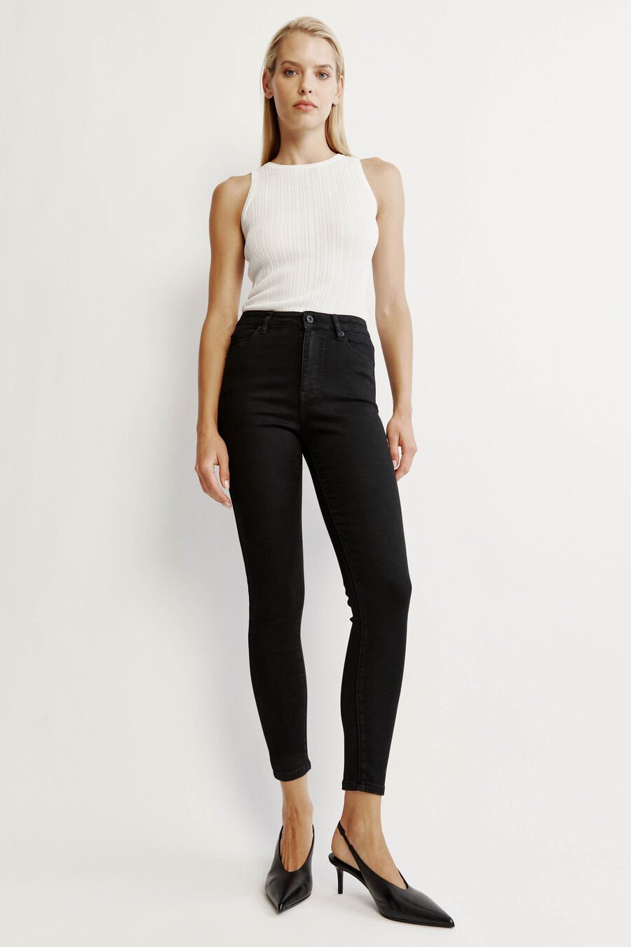 KHLOE HI JEANS in colour BLACK