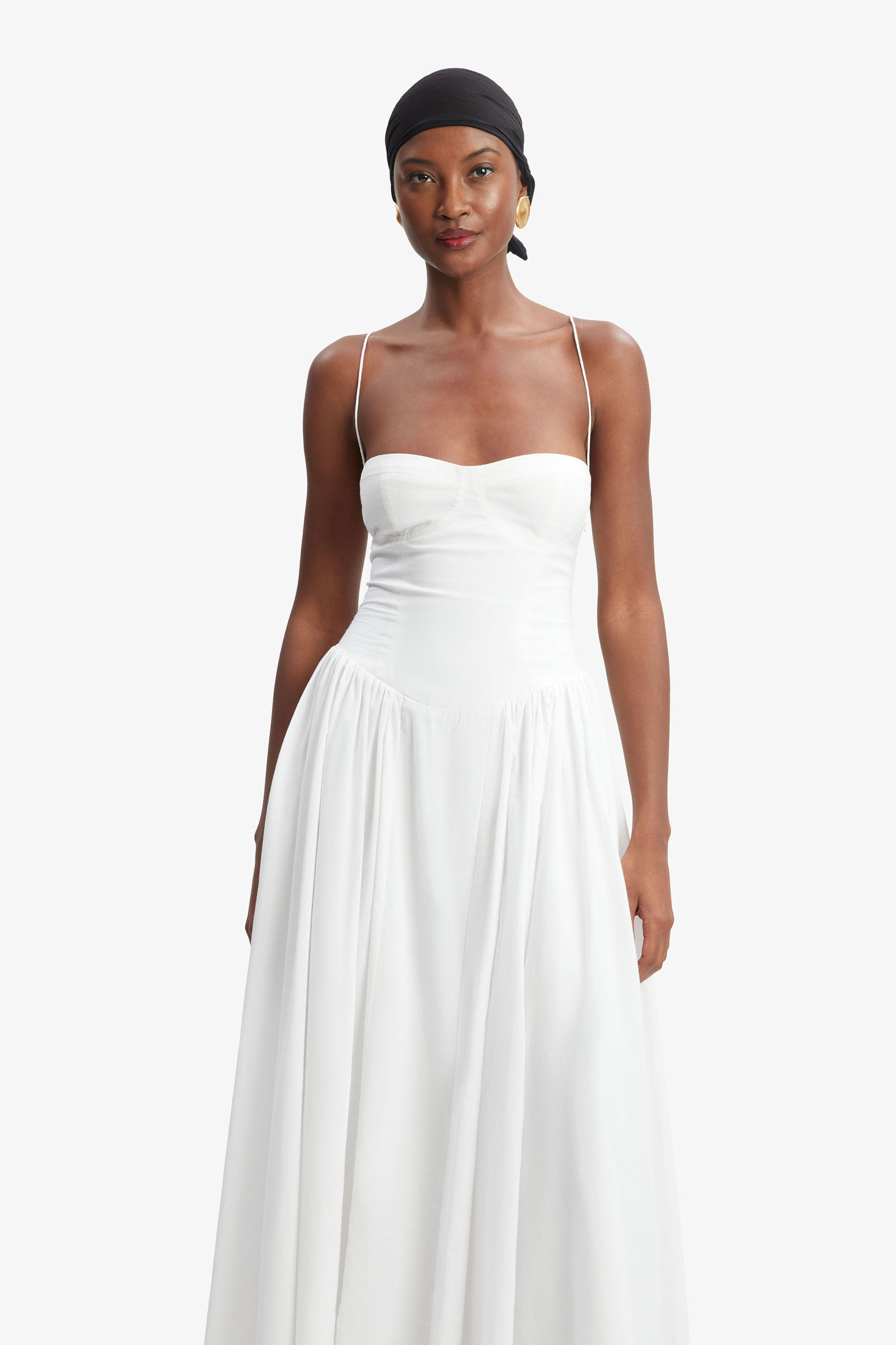 Estie Cotton Maxi Dress In Orchid White | Bardot