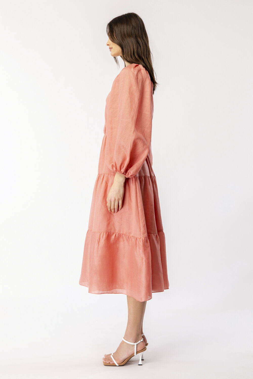 GIANNA MIDI DRESS in colour CORAL CLOUD