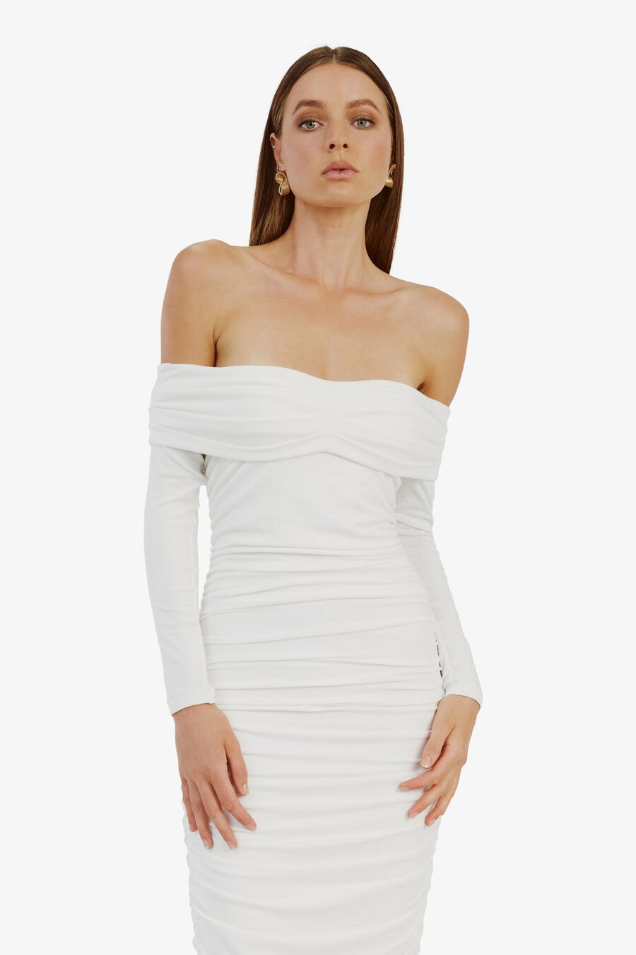 ARKIE KNIT MAXI DRESS in colour IVORY