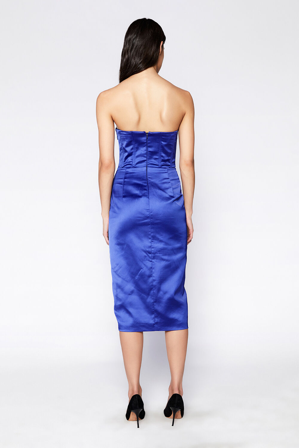 JAMILA CORSET DRESS in colour BRIGHT COBALT
