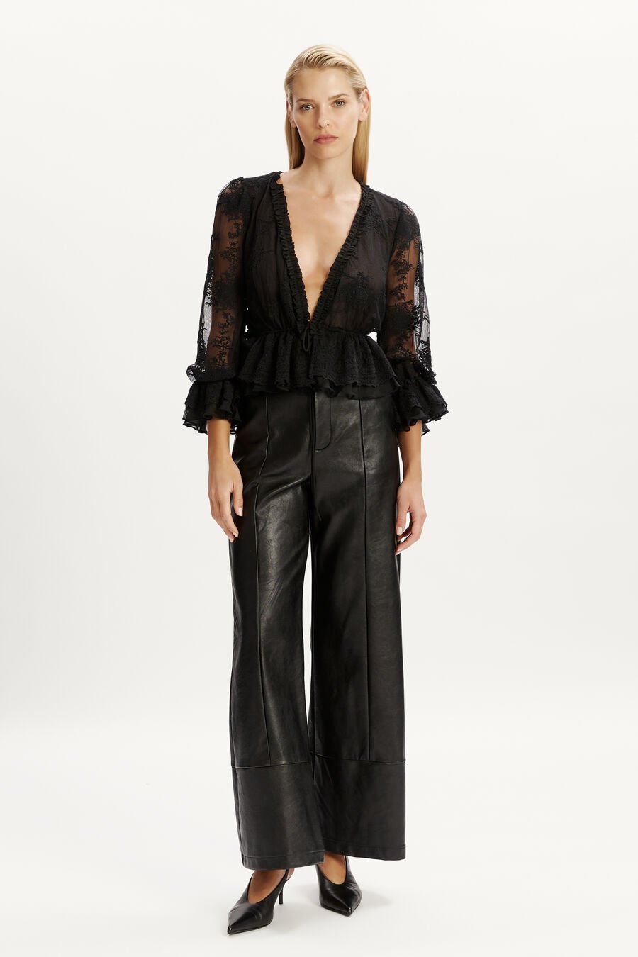 Natoli Embroidered Mesh Blouse