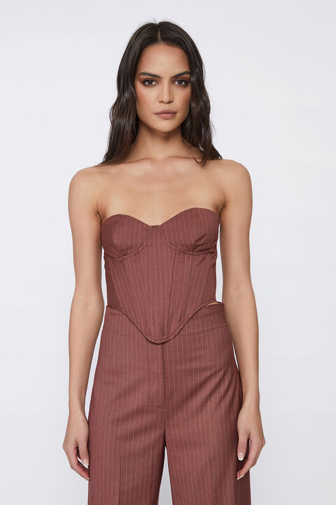 PIN STRIPE BUSTIER