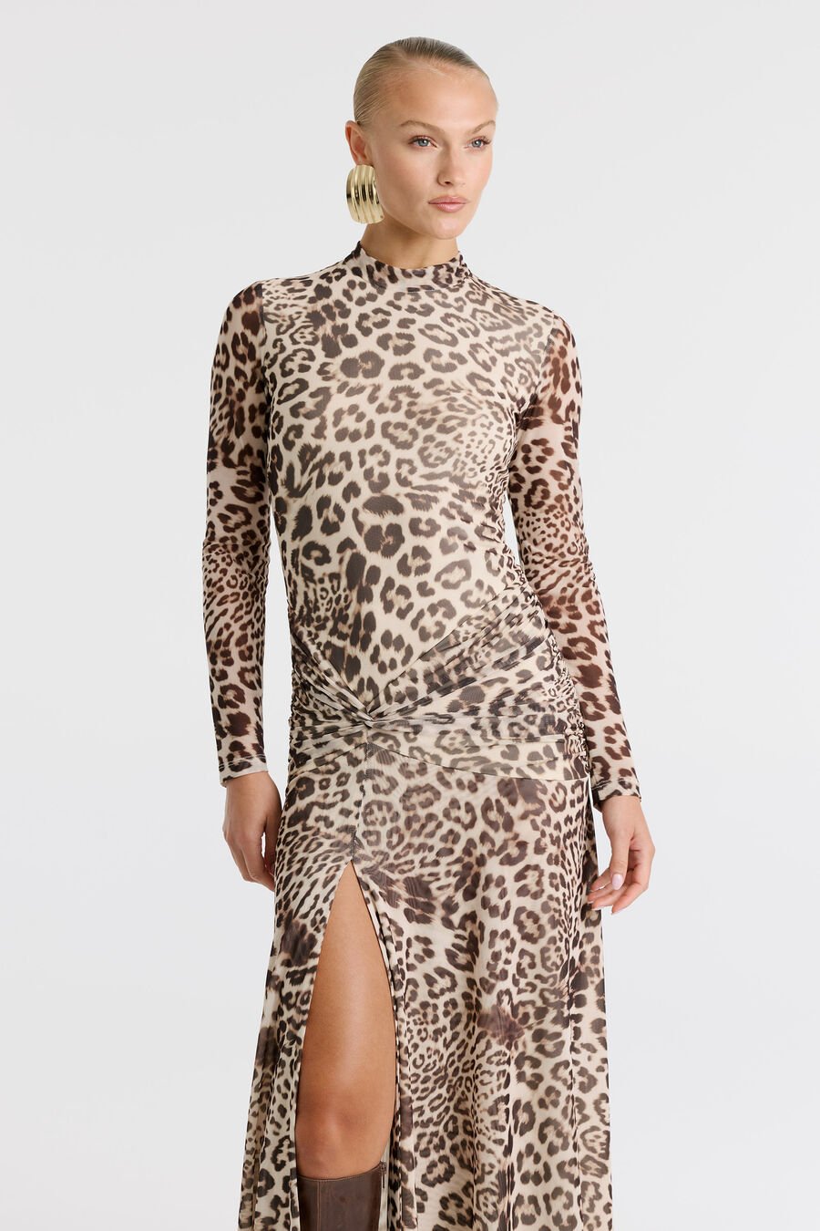 Lea Printed Mesh Dress