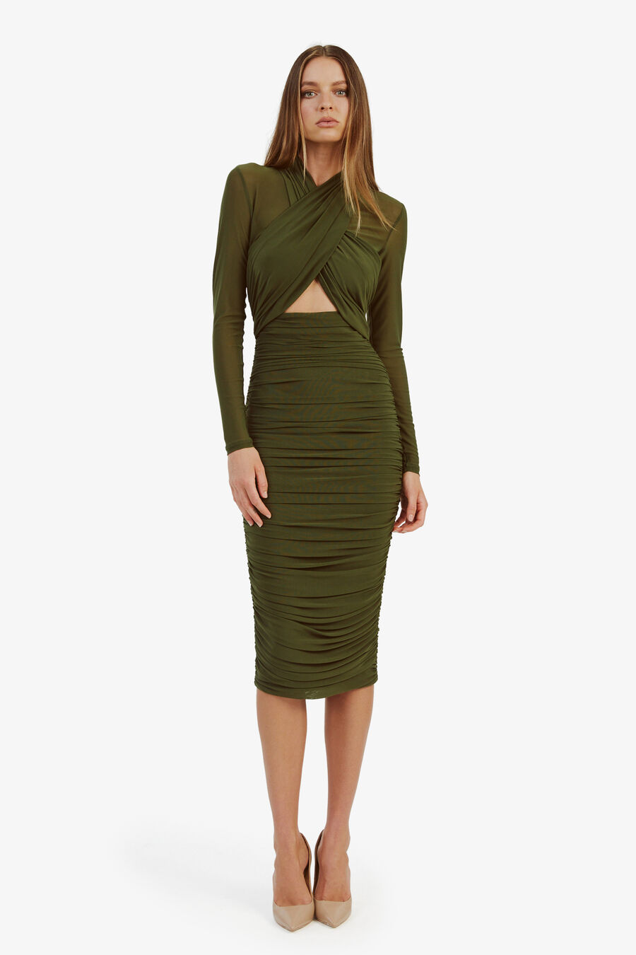 ALIYAH DRESS in colour KHAKI