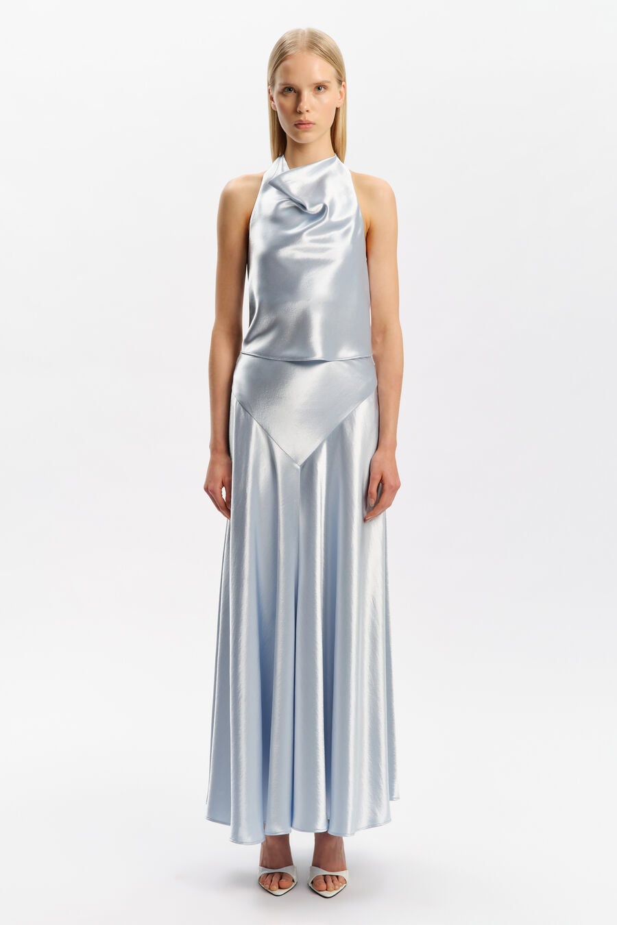 TONI FULL MAXI SKIRT in colour Soft Blue