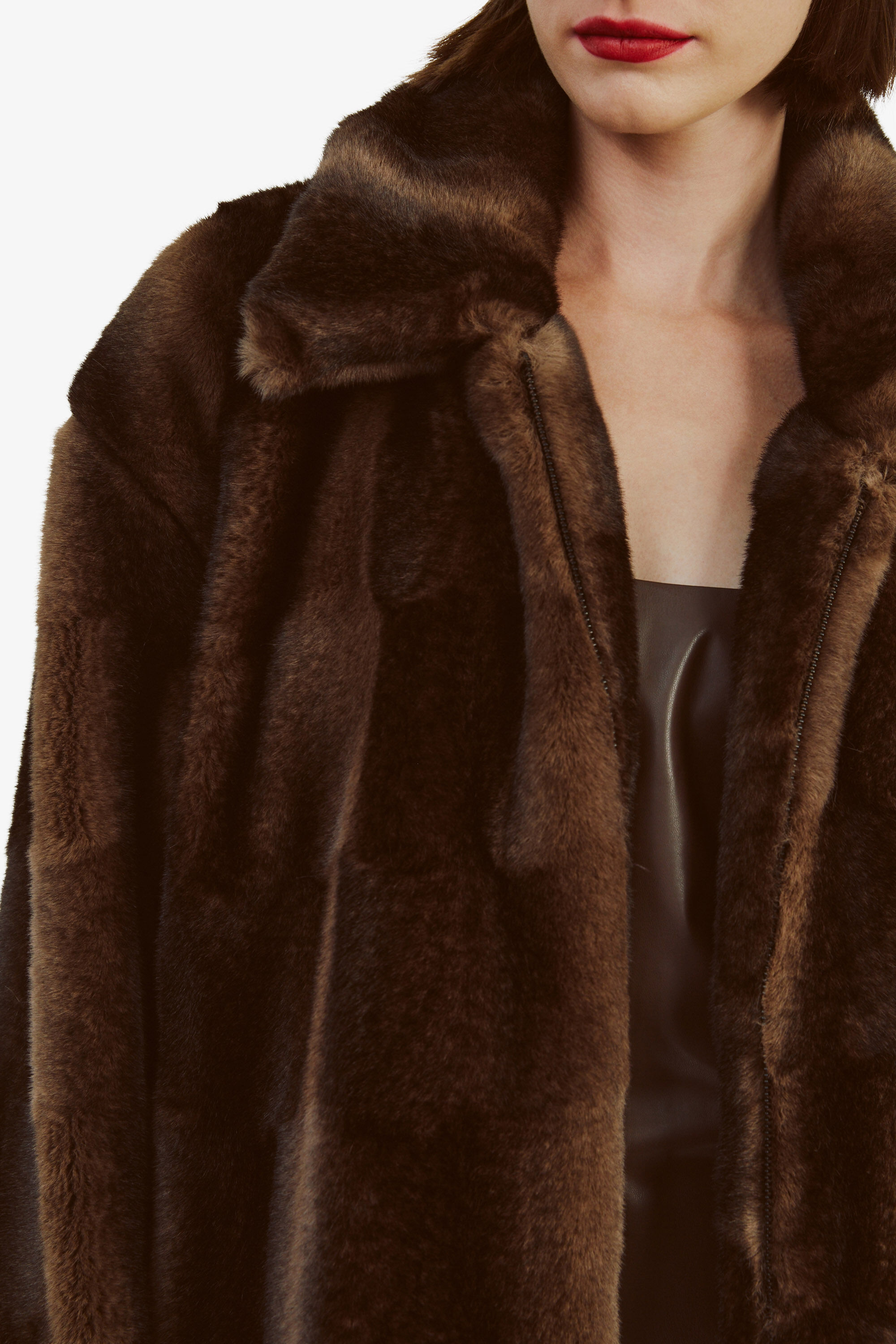 Bardot fur coat top