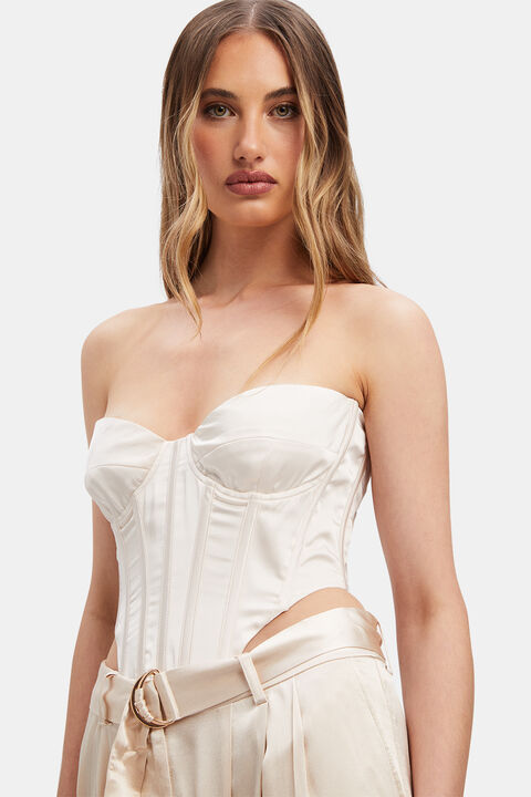 EVA STRAPLESS BUSTIER in colour WHITE SWAN