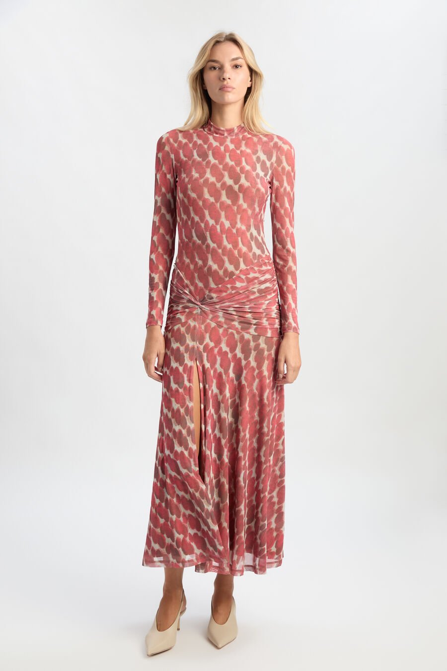 Lea Printed Mesh Dress