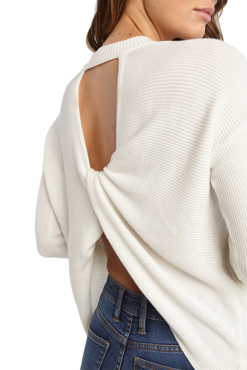 Bardot knot back sweater outlet