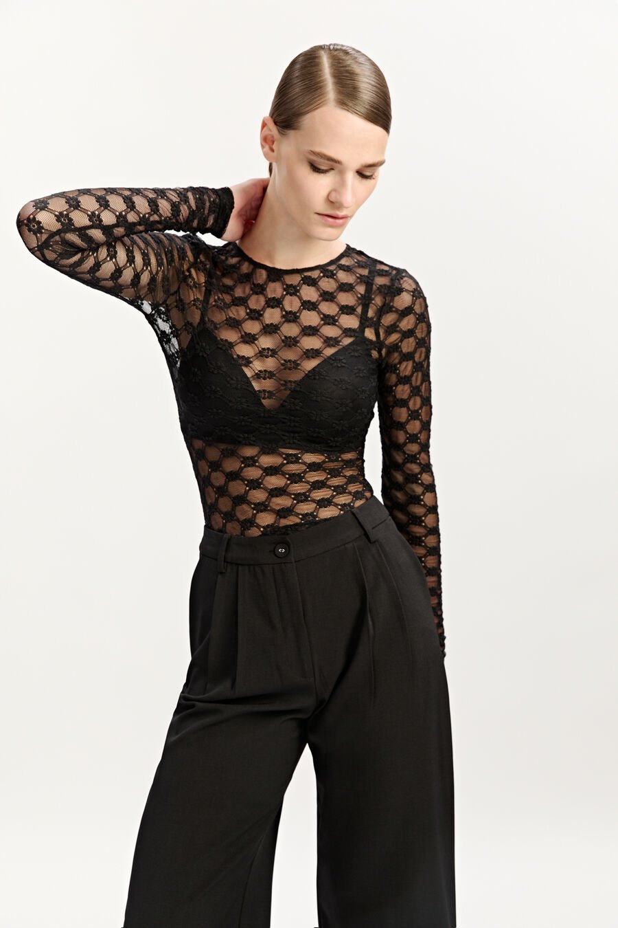 Adoni Sheer Long Sleeve Top