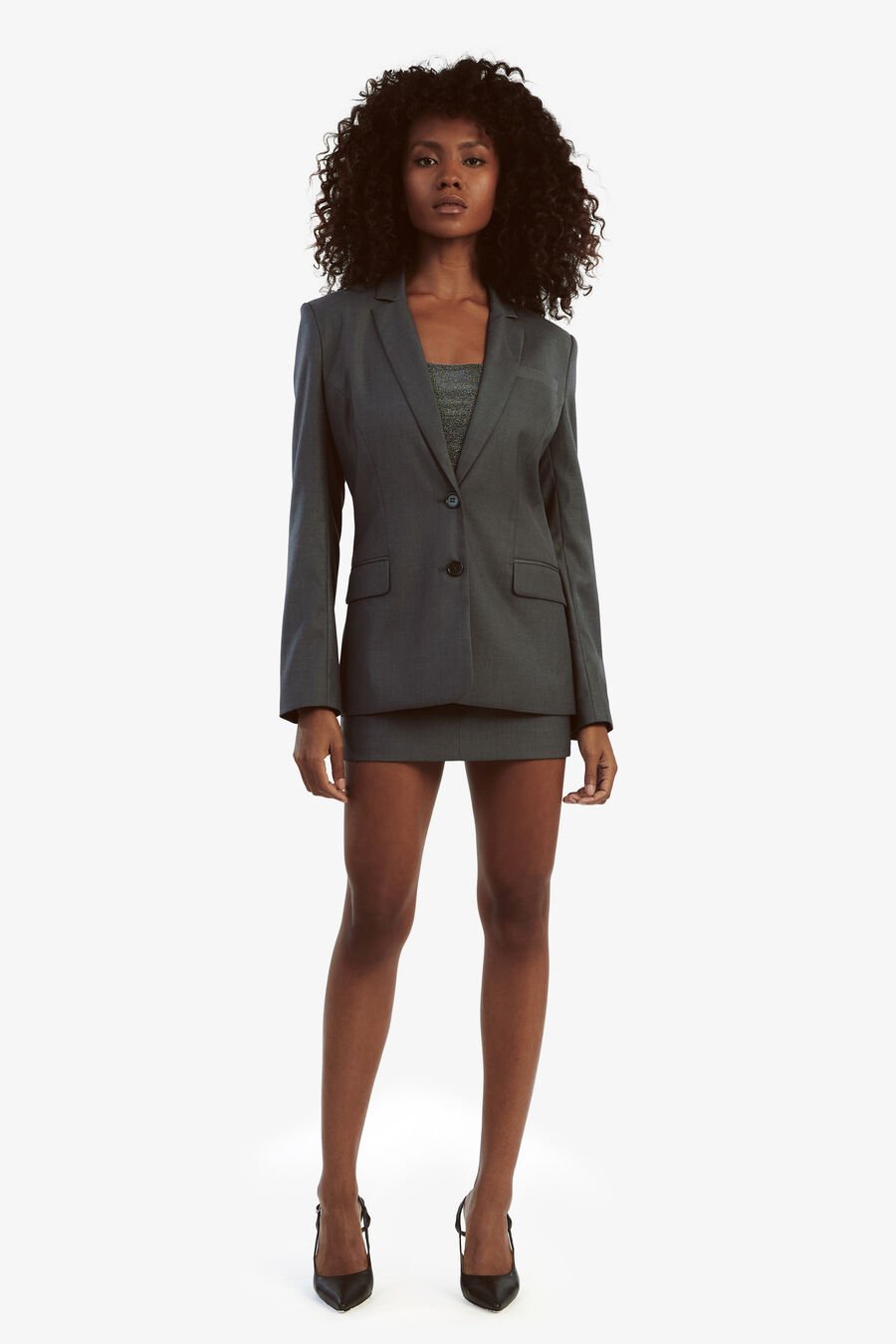 MAIKA FITTED BLAZER in colour DARK GREY