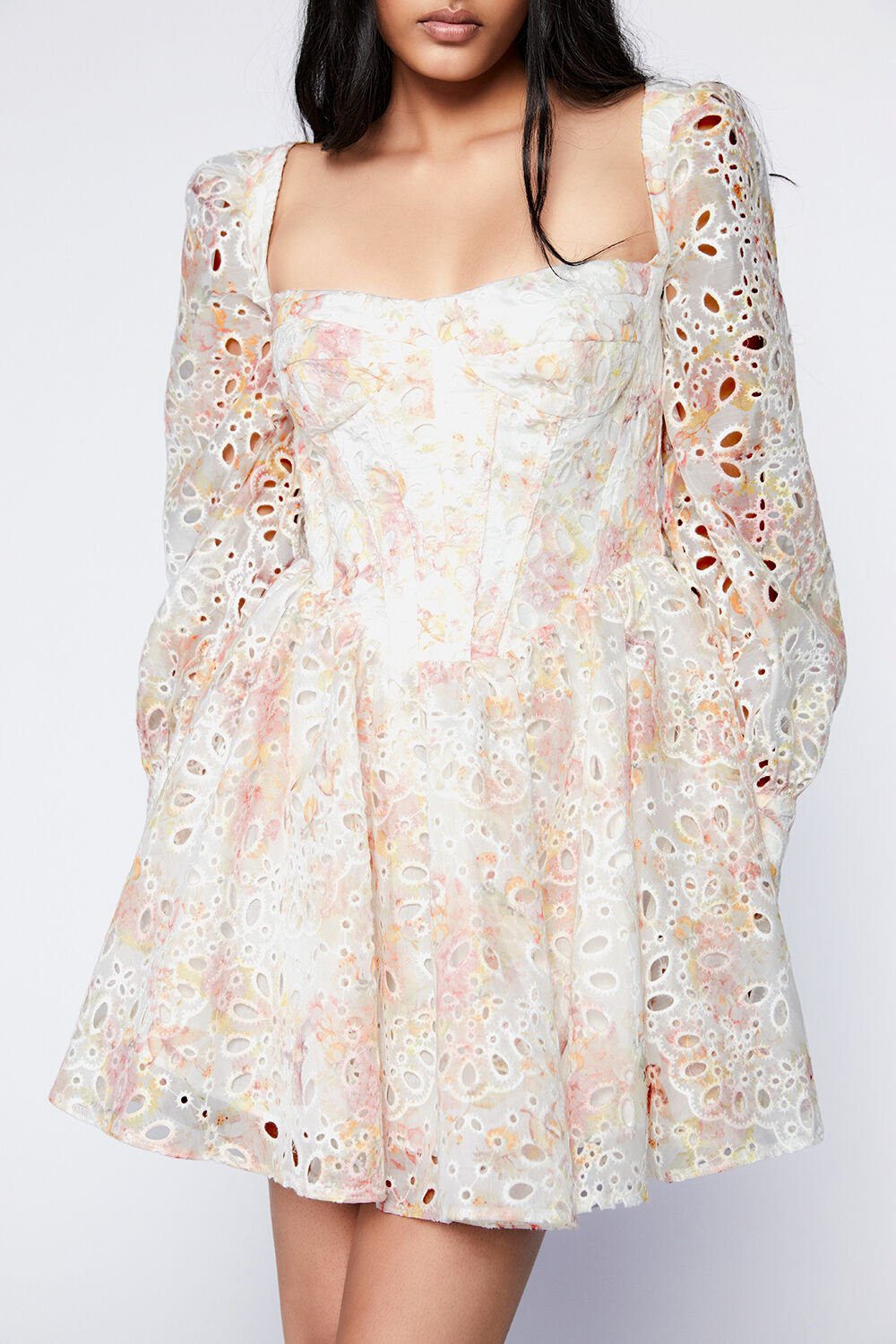 Kristen flounce cheap dress bardot