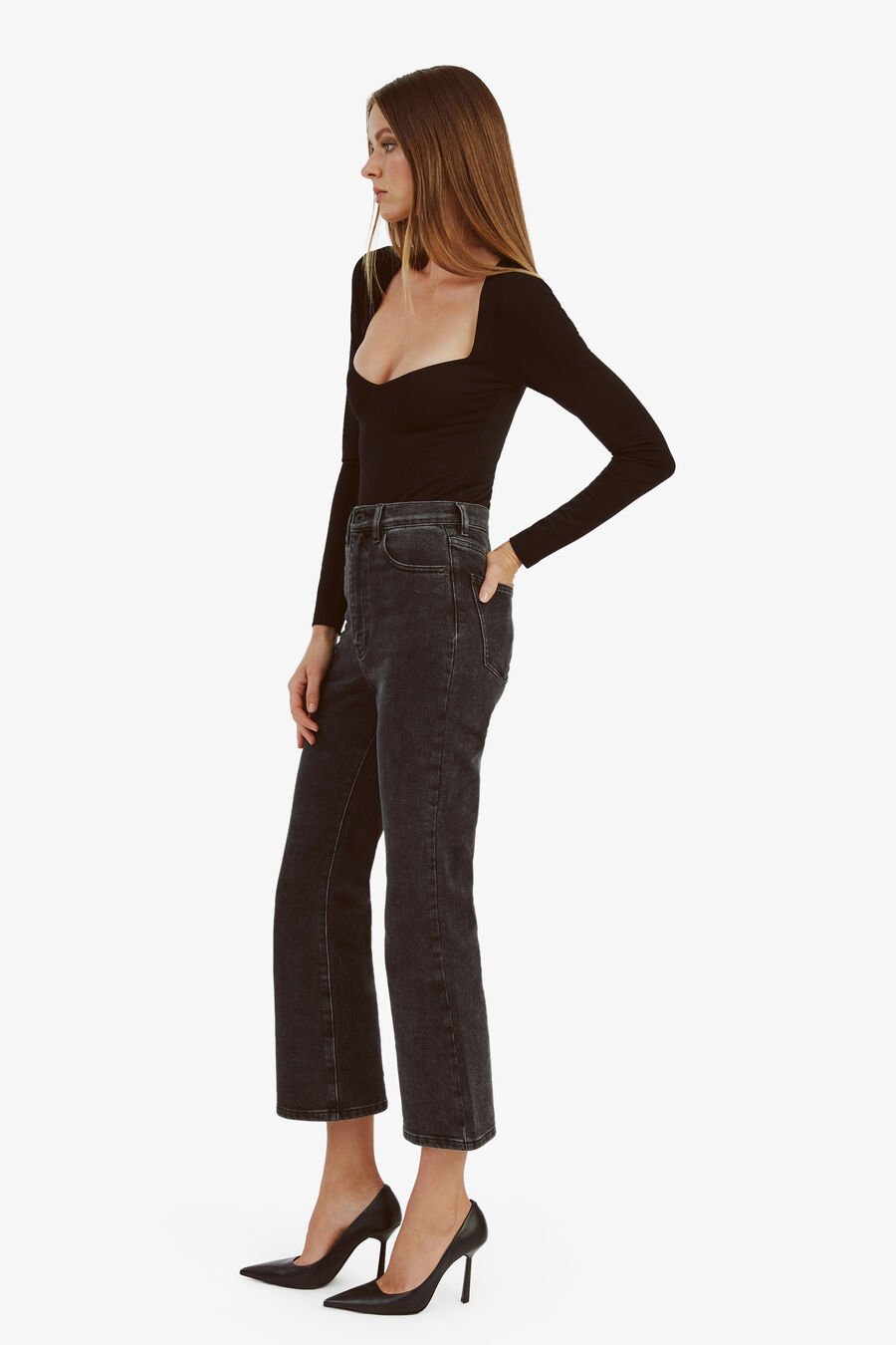 KAMERON KNIT BODYSUIT in colour BLACK
