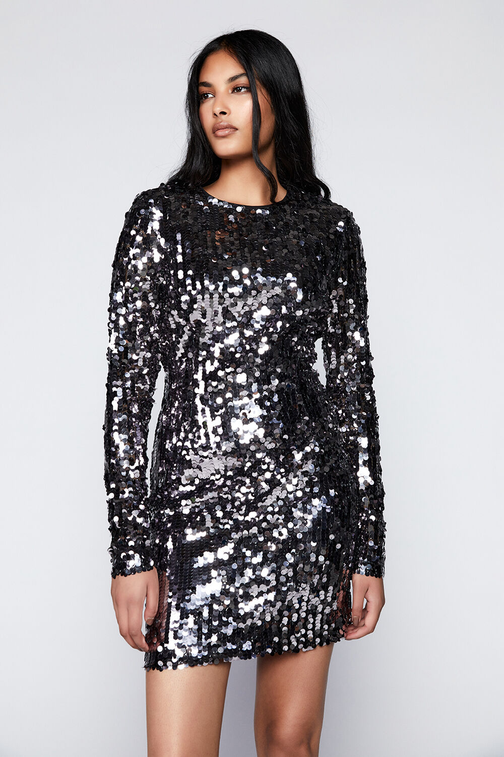 Valentina black sequin on sale long sleeve maxi dress