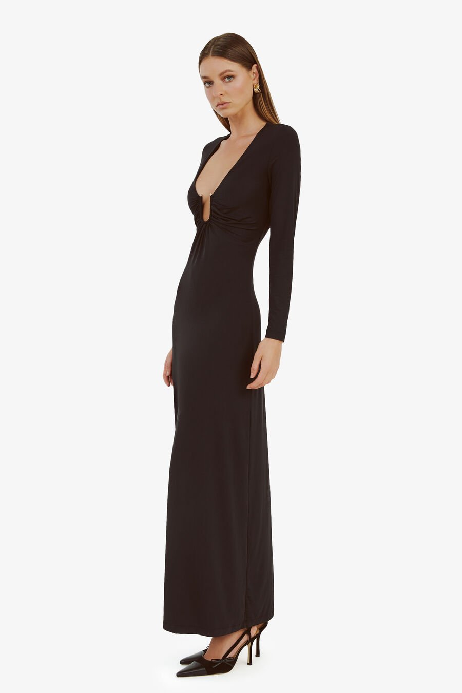 REMMY MAXI KNIT DRESS in colour BLACK