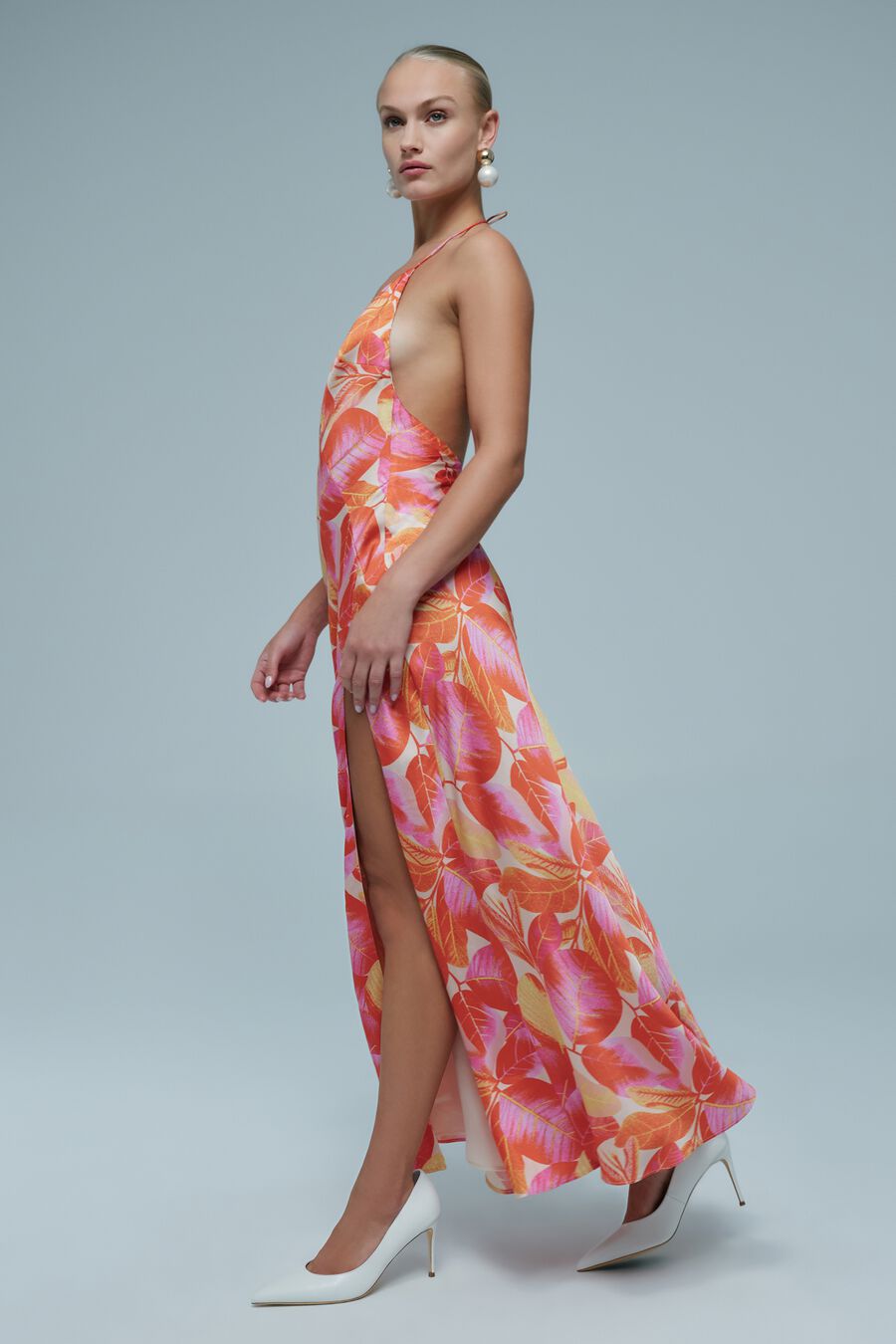 Yve Halter Printed Maxi Dress