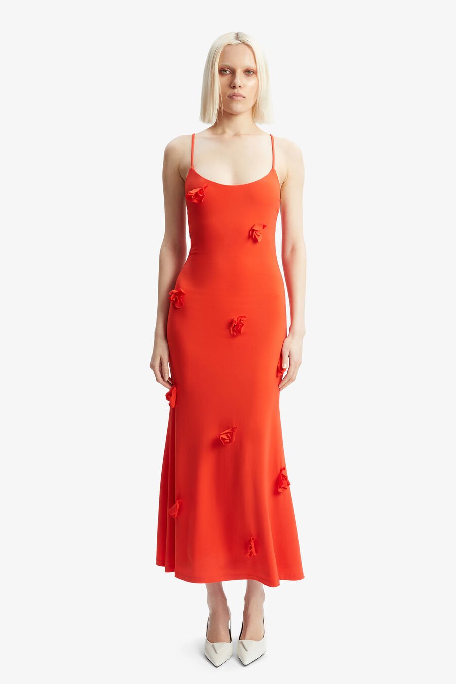 LANAE MAXI DRESS in colour FIRE RED