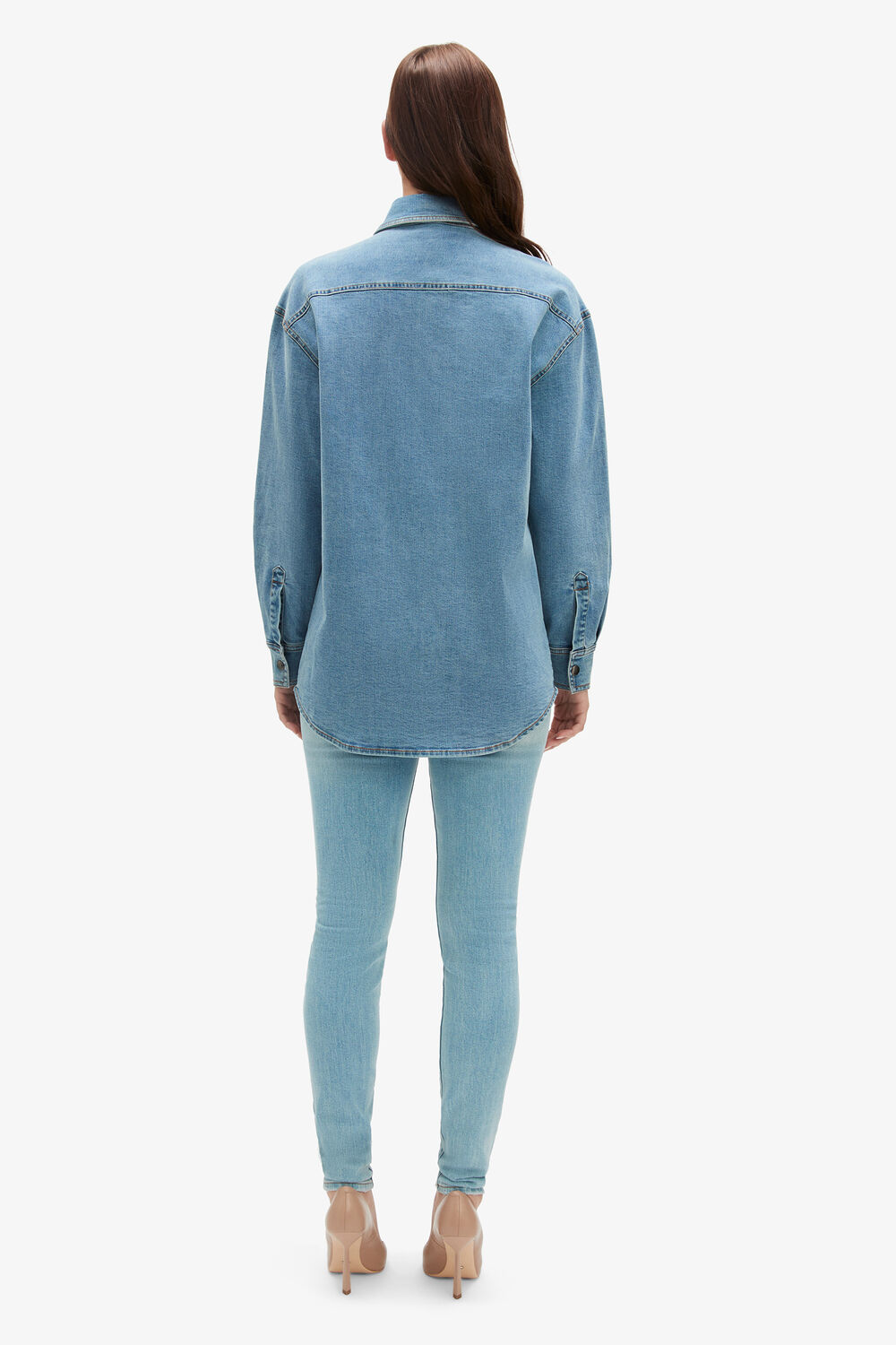 OVERSIZED DENIM SHIRT in colour MELLOW GREEN