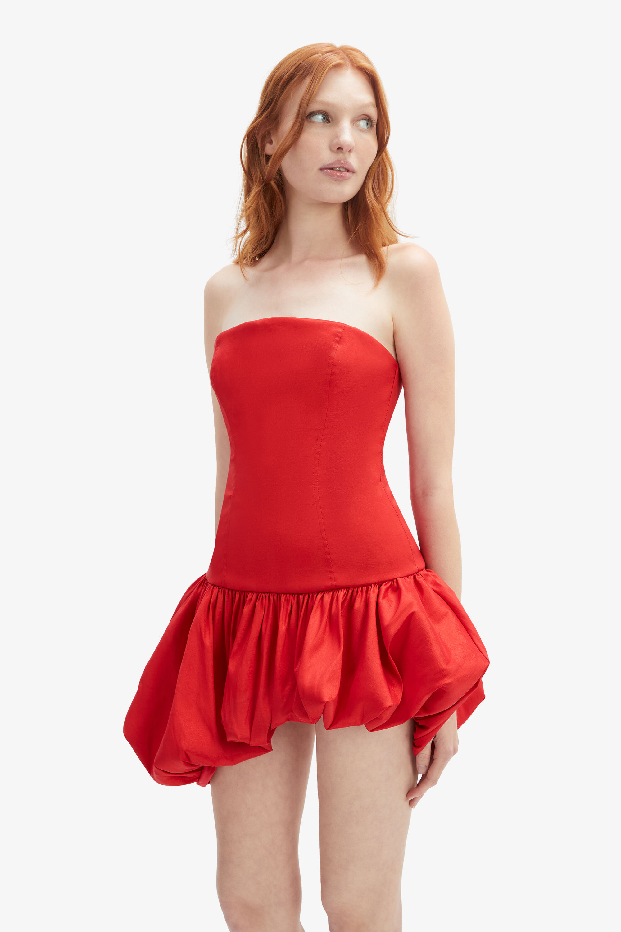 Alyna Strapless Mini Dress In Fire Red | Bardot Alyna Strapless Mini Dress In Fire Red | Bardot
